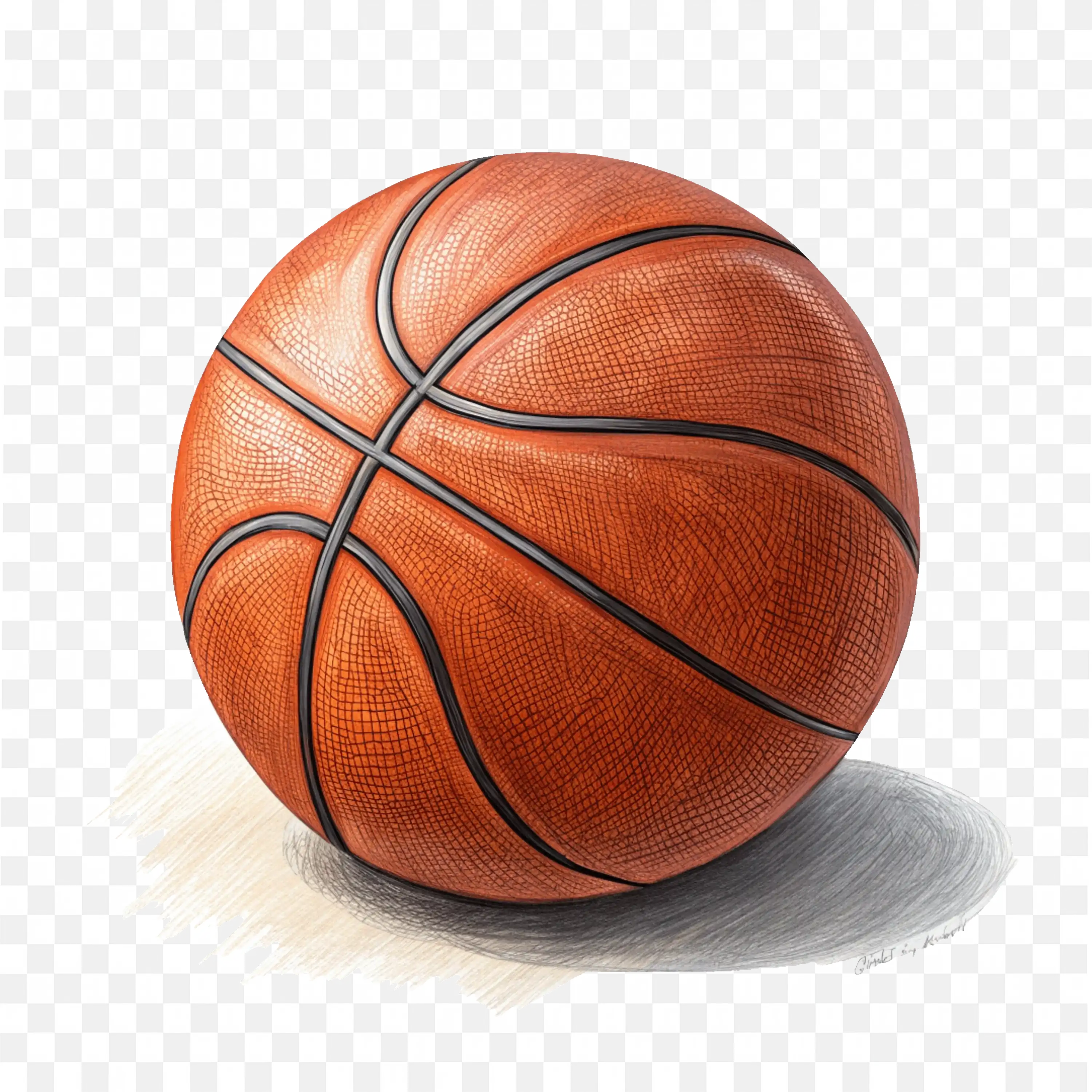 Basketball on Surface with Artistic Design Hd Free PNG