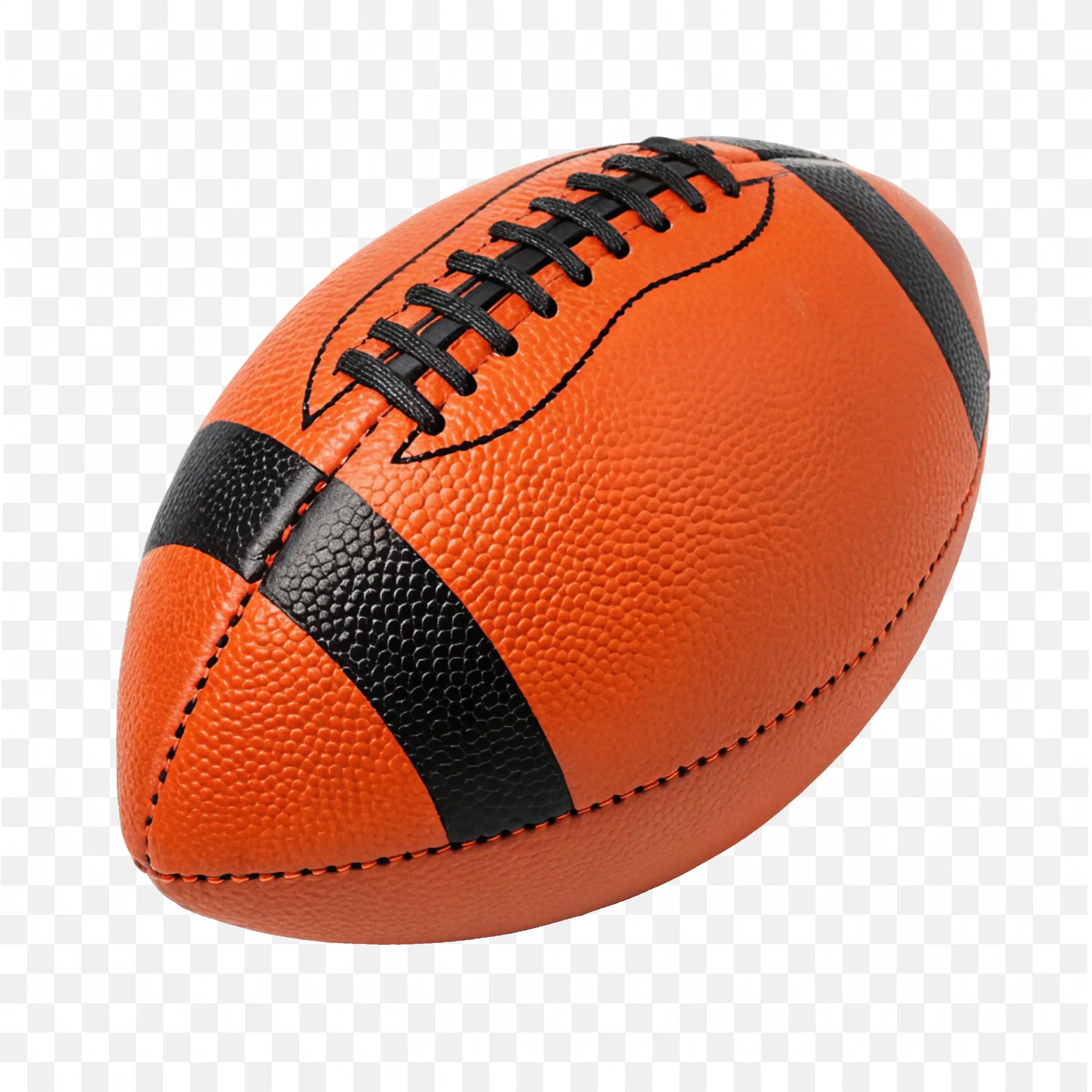 Bright Orange And Black Leather Rugby Ball Download Free PNG