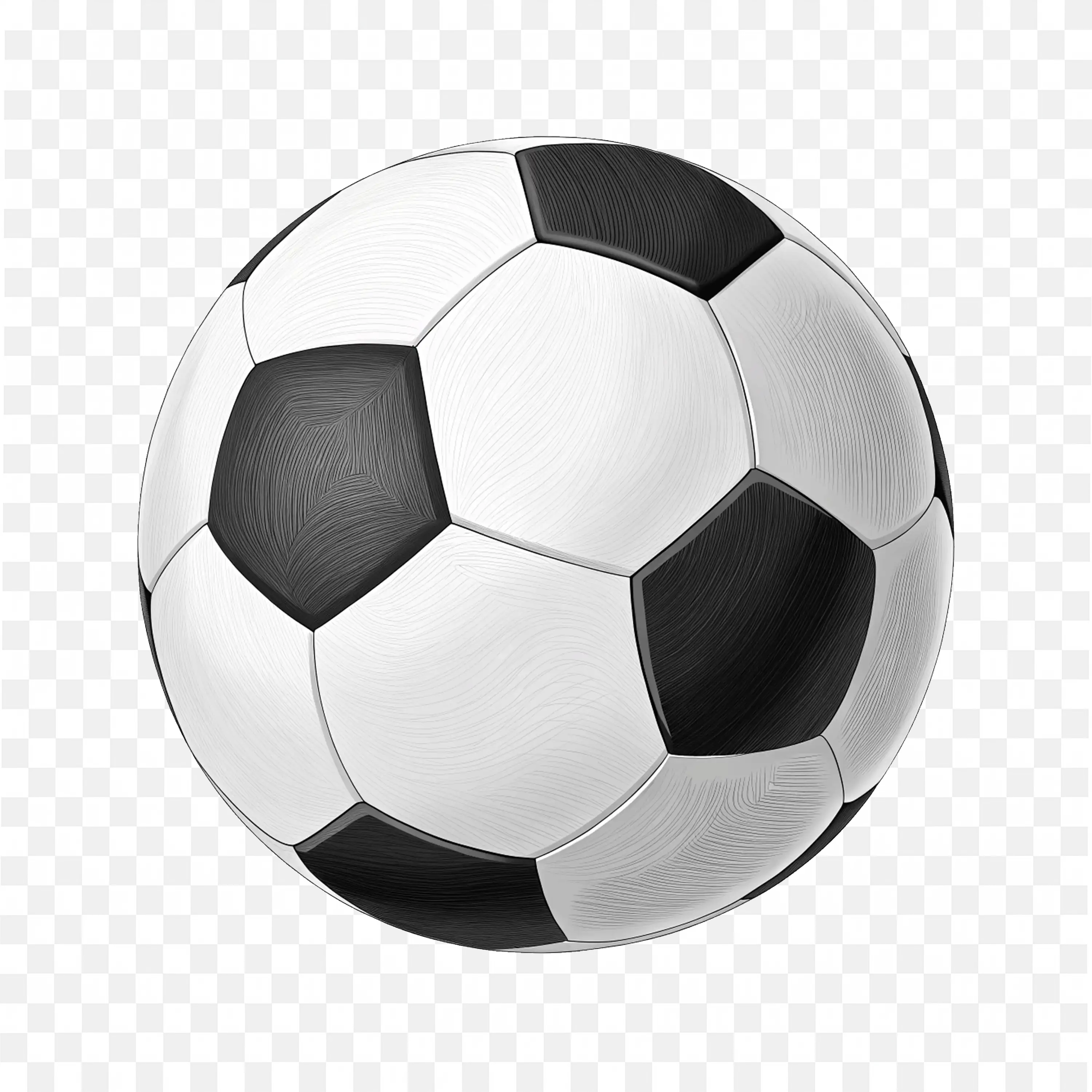 Classic Black And White Soccer Ball Close Up Photo Free PNG