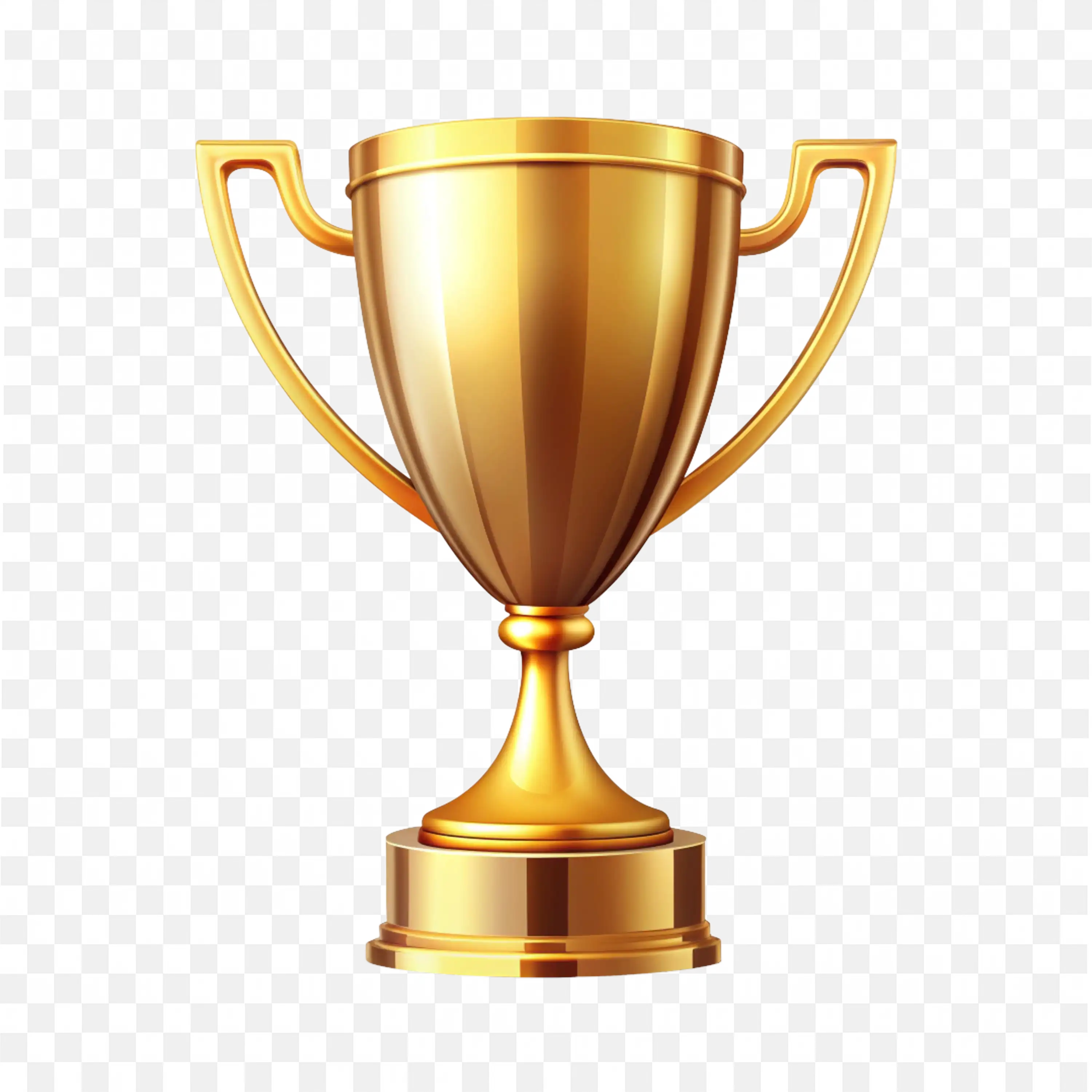Classic Gold Trophy Cup with a Simple Elegant Design PNG