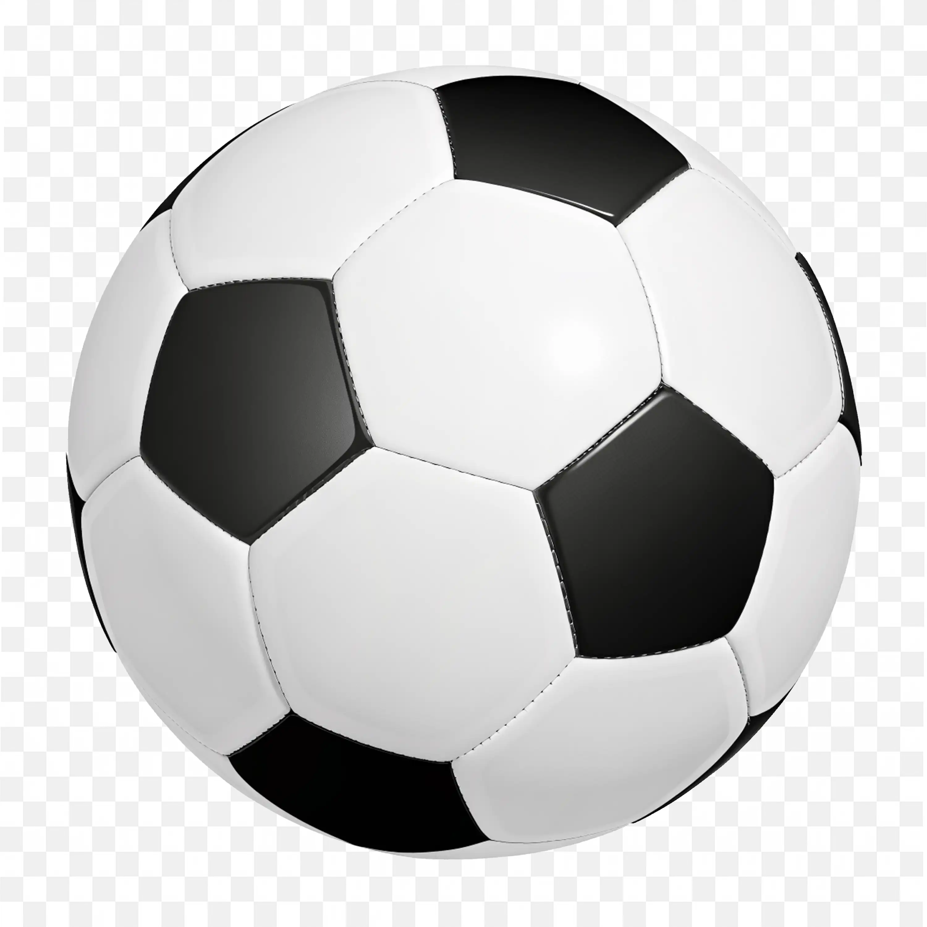Classic Soccer Ball with Black And White Panel Design PNG