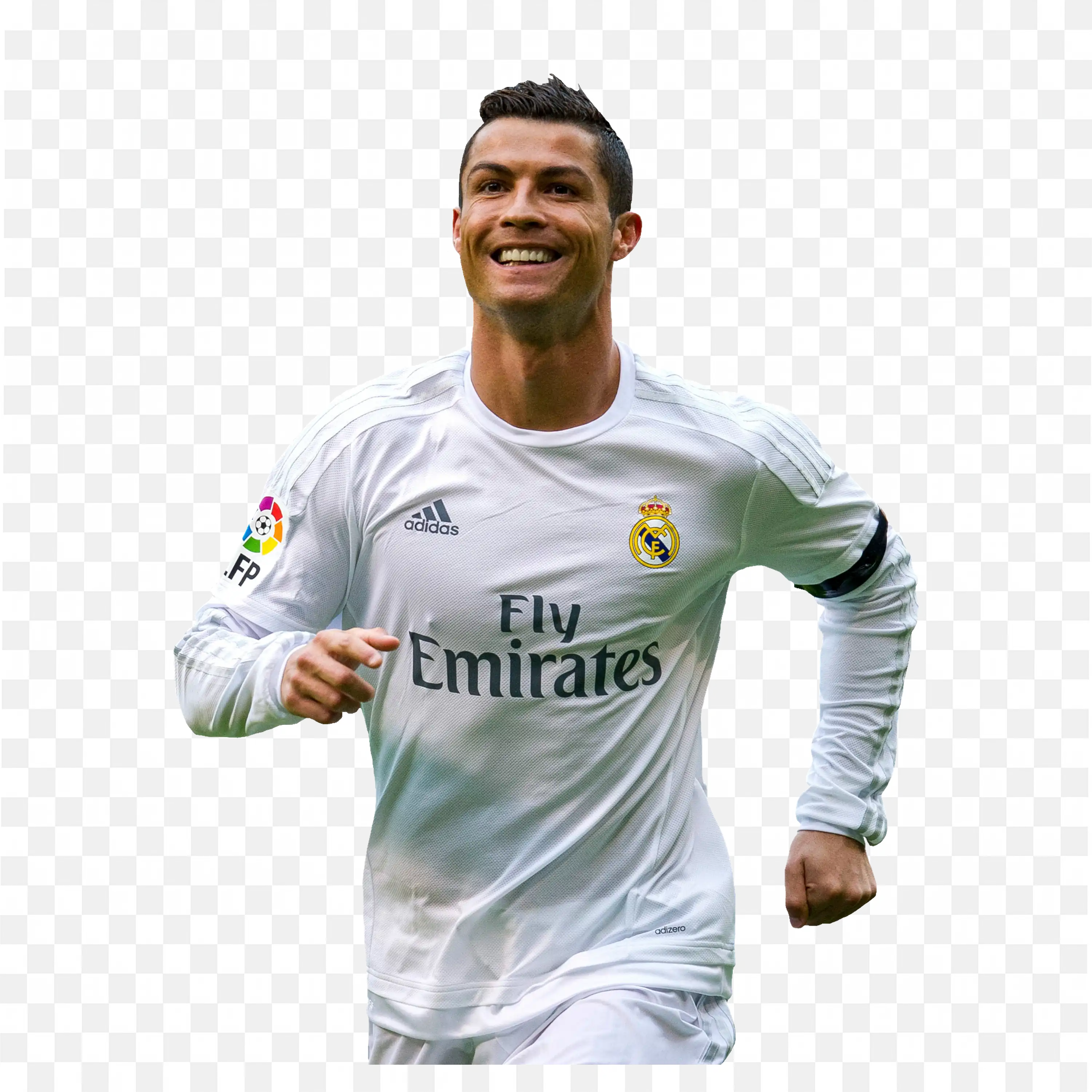 Cristiano Ronaldo in a White Jersey Looks Confident PNG