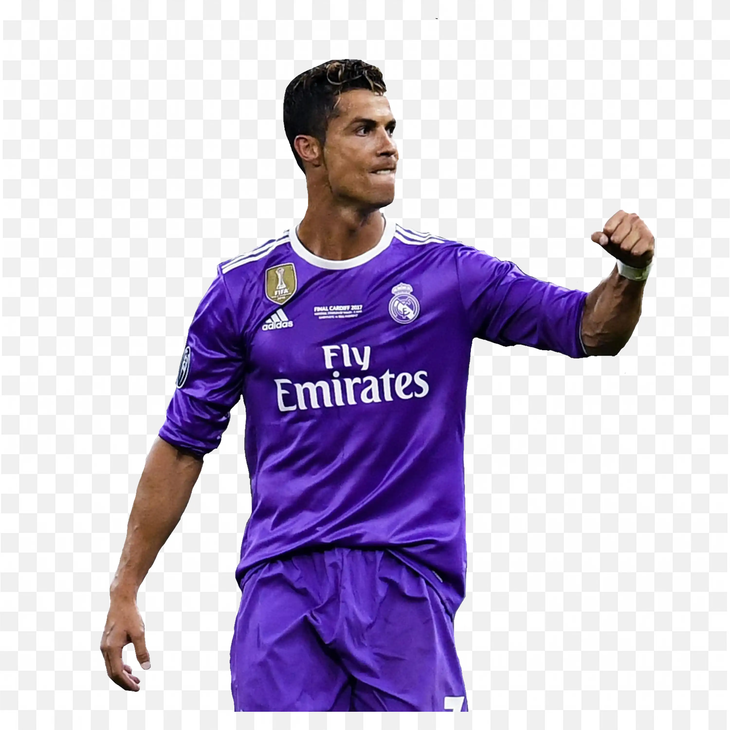 Cristiano Ronaldo in Purple Kit Prepares For a Pass PNG