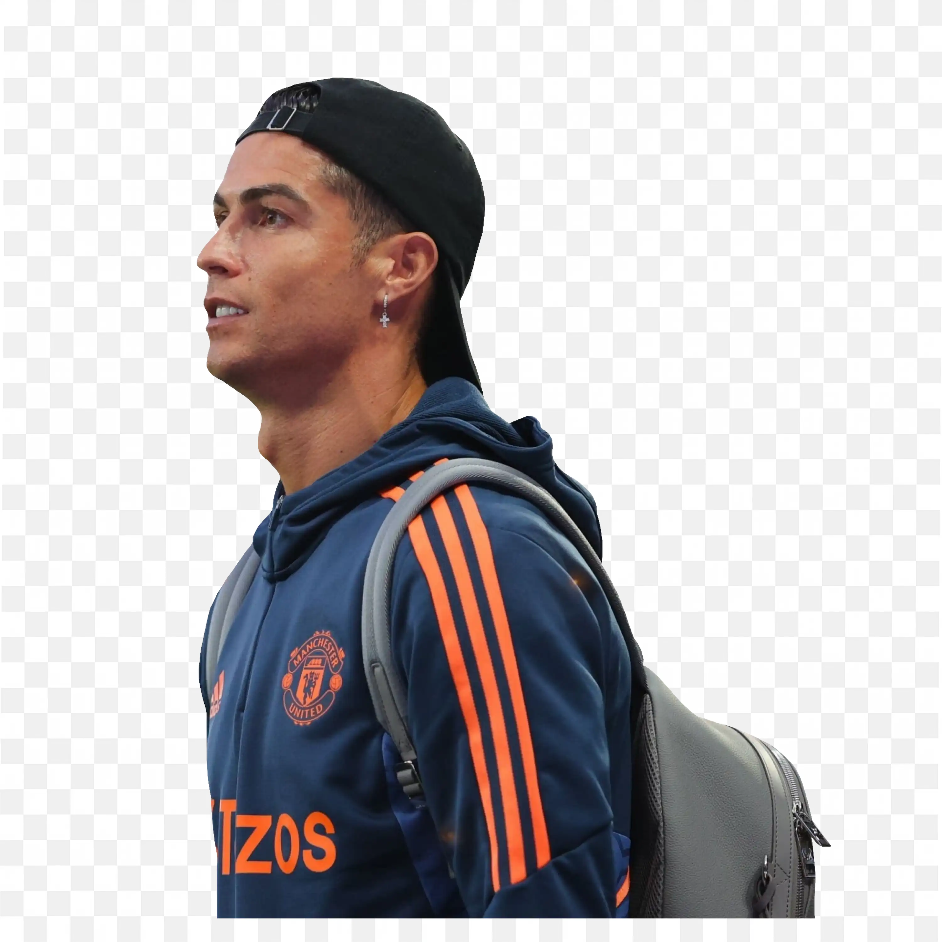 Cristiano Ronaldo Walks Confidently in a Training Outfit PNG