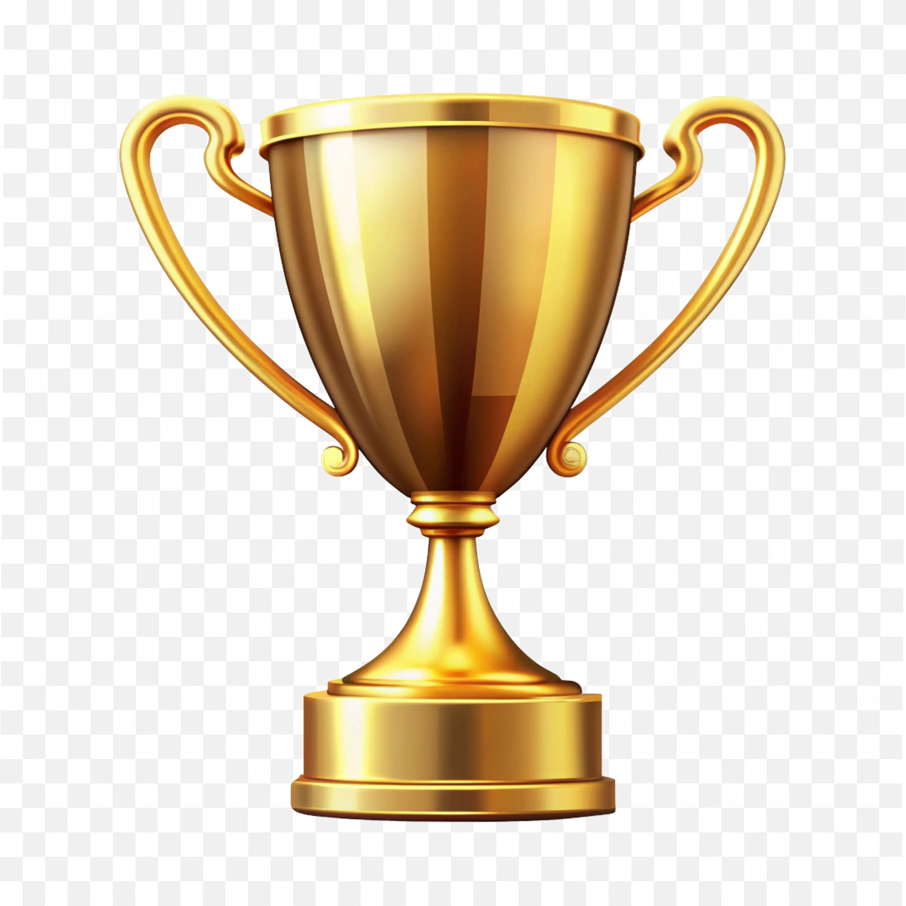 Gold Cup Trophy with Handles And a Polished Finish Look PNG