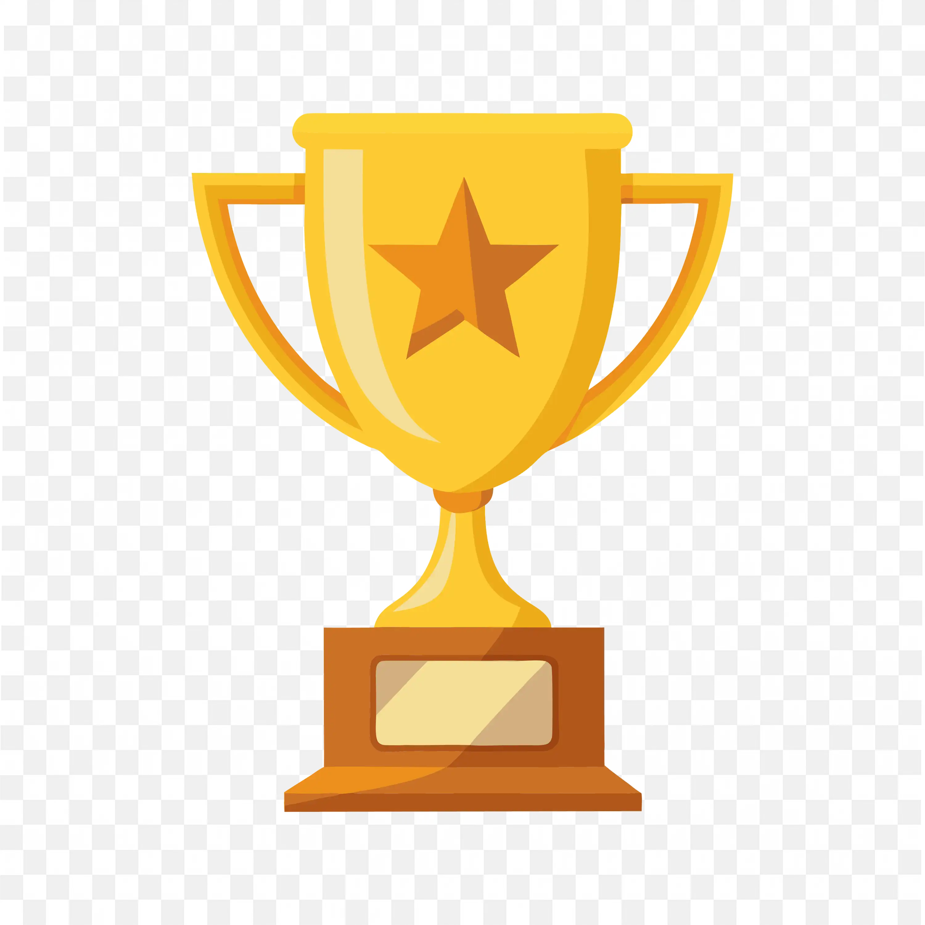 Gold Trophy with a Star on the Front And a Brown Base PNG
