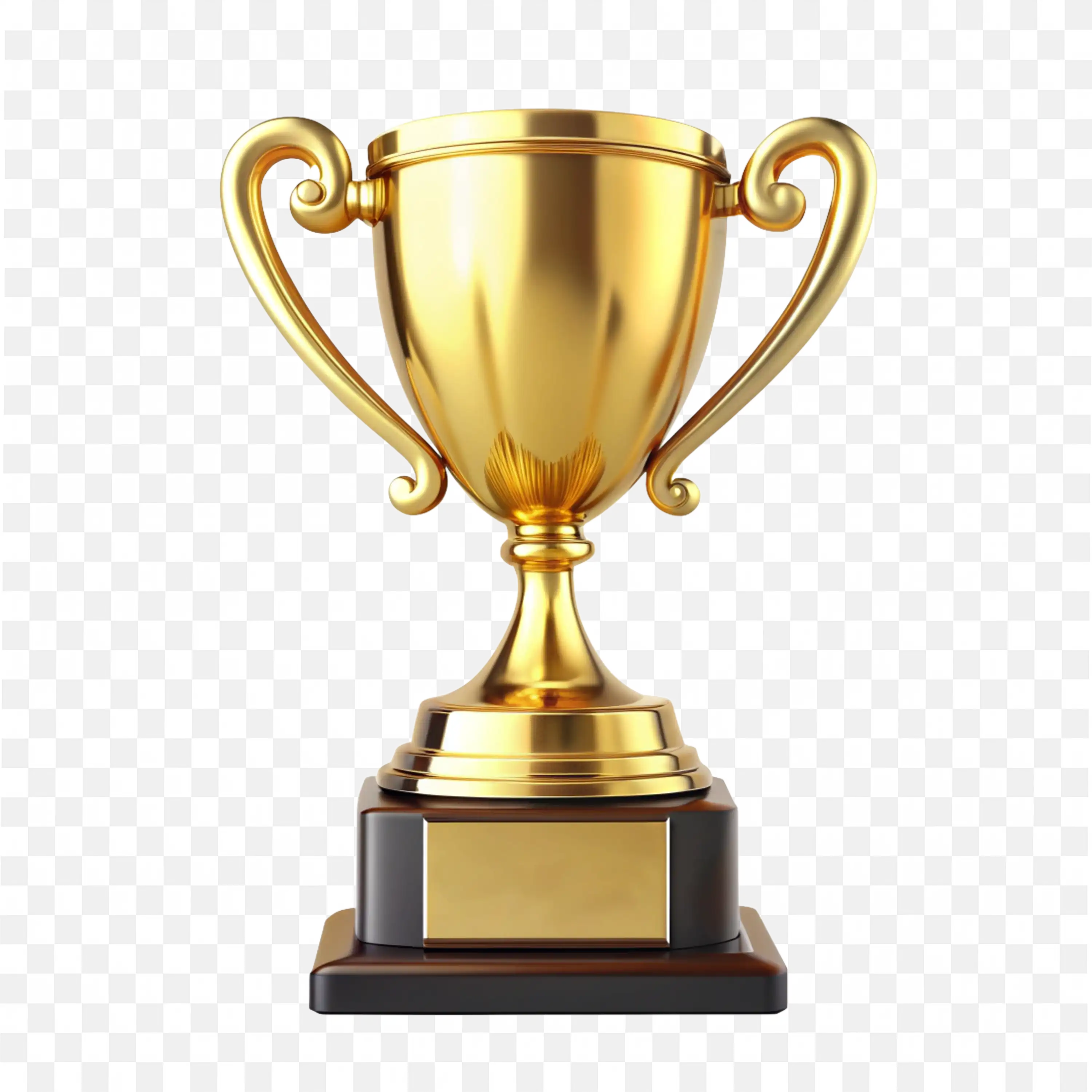 Gold Trophy Cup with Handles And Black Base Free PNG Image