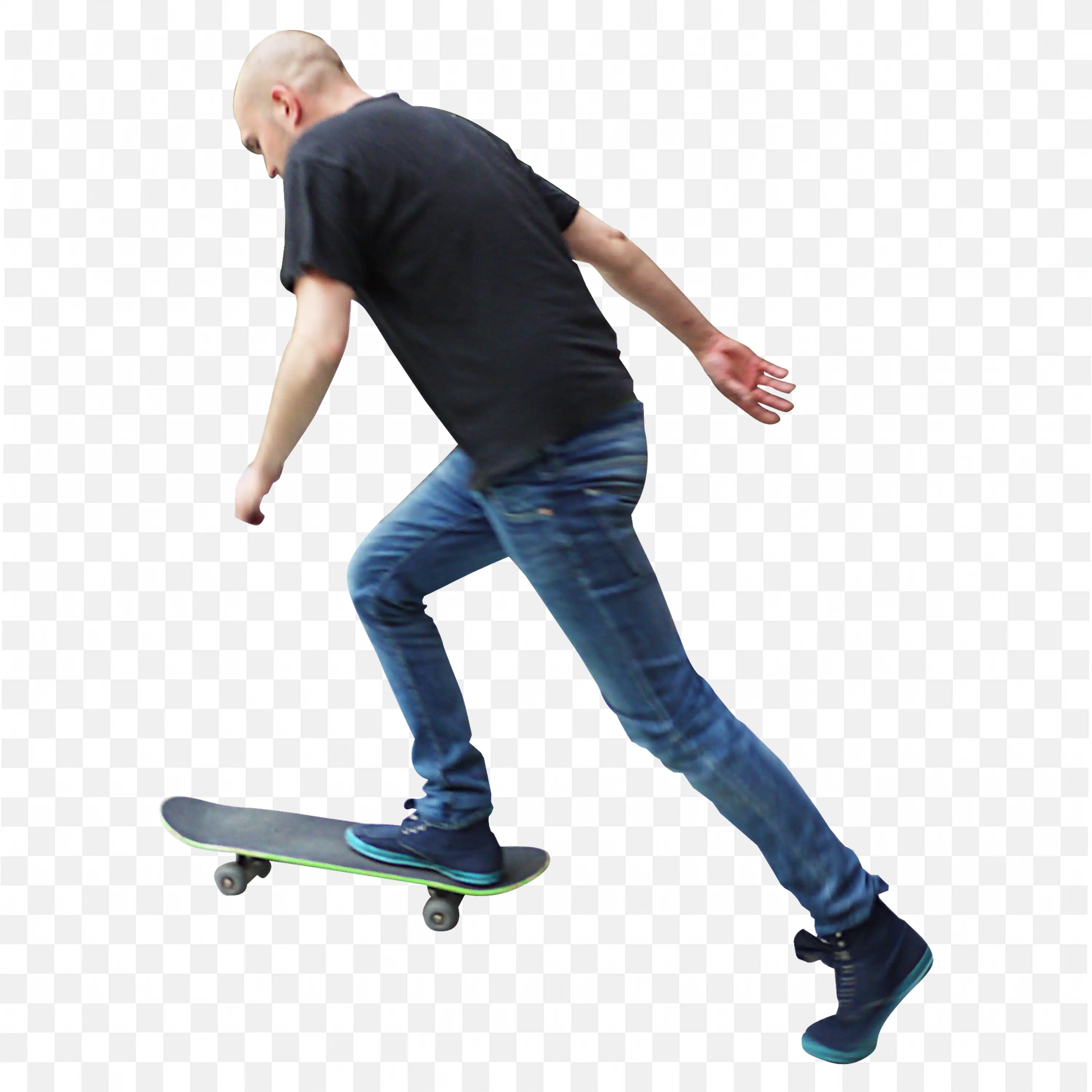 Man Balancing on a Skateboard in Action Hd PNG Image