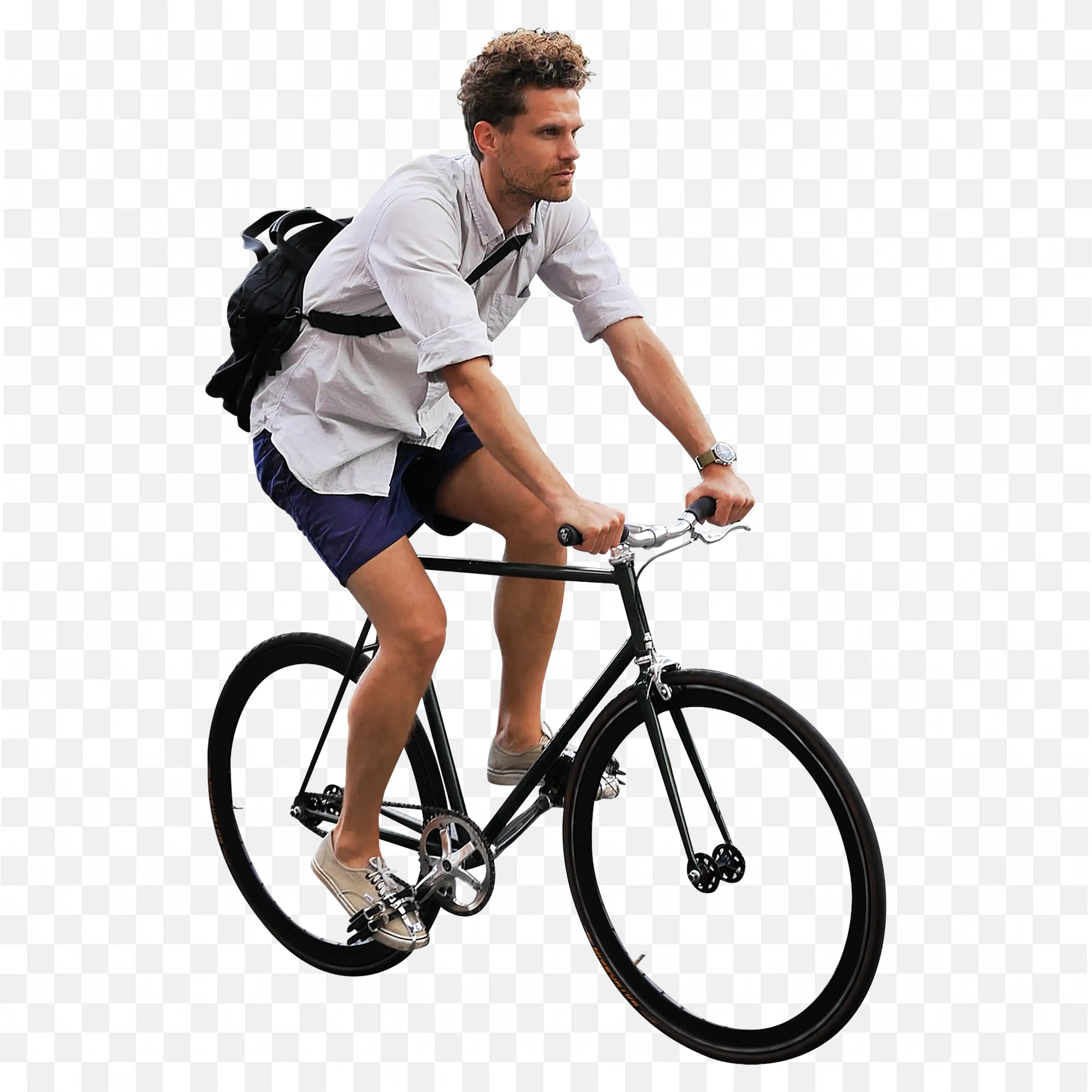 Man Cycling Uphill Wearing Fitness Clothing Free PNG