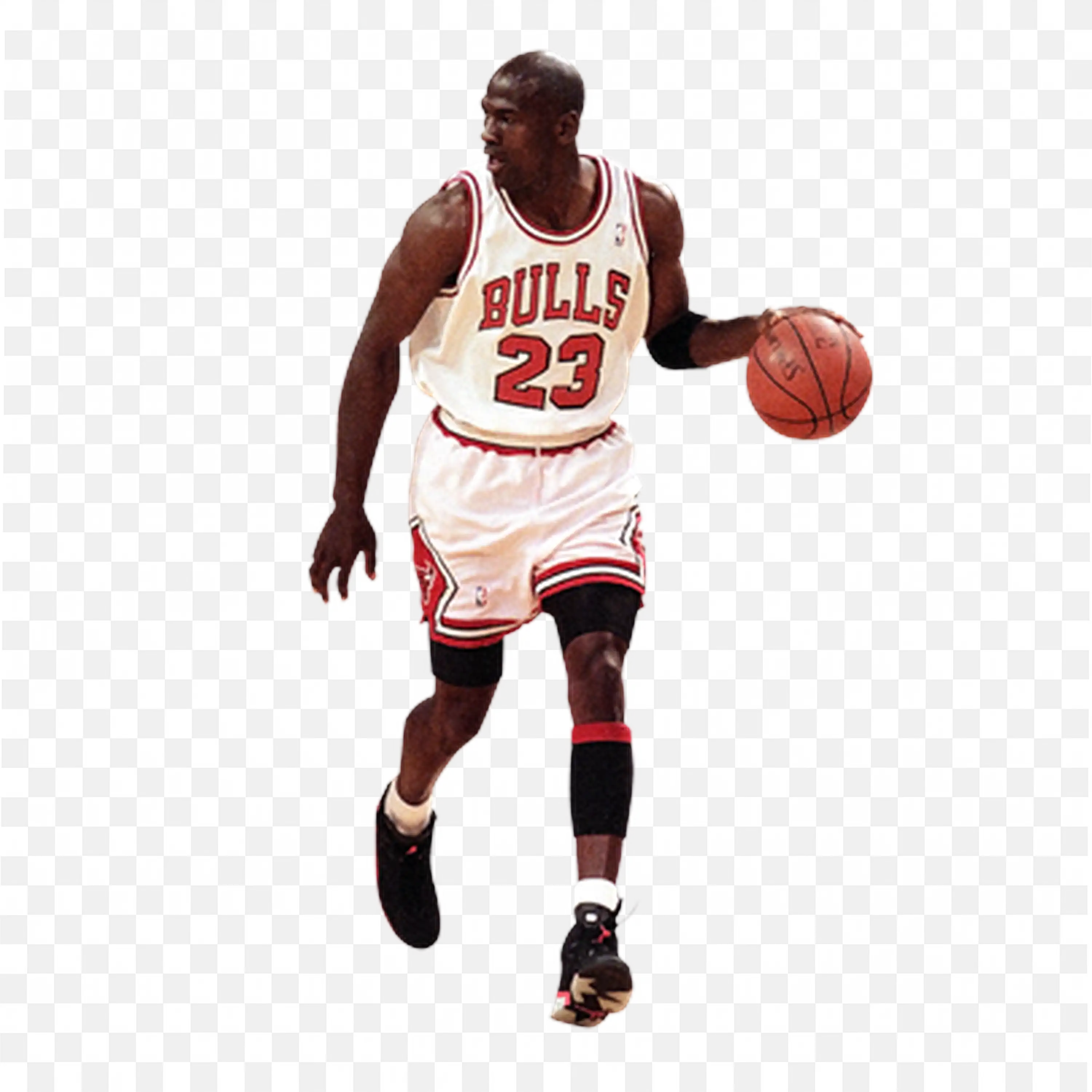 Michael Jordan in a Bulls Jersey Dribbling During Gameplay