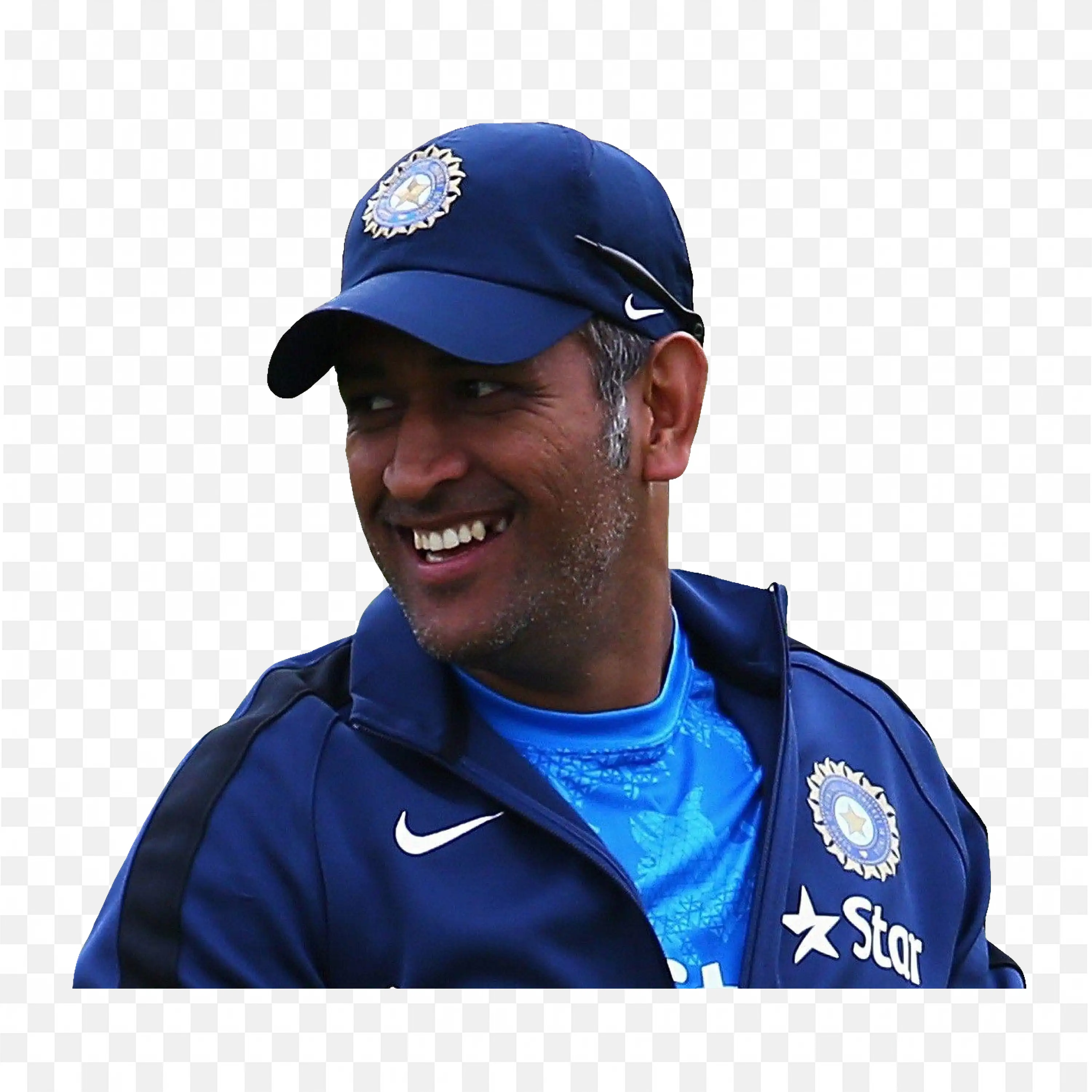 Ms Dhoni Smiles Wearing an Indian Team Jacket Hd Free PNG