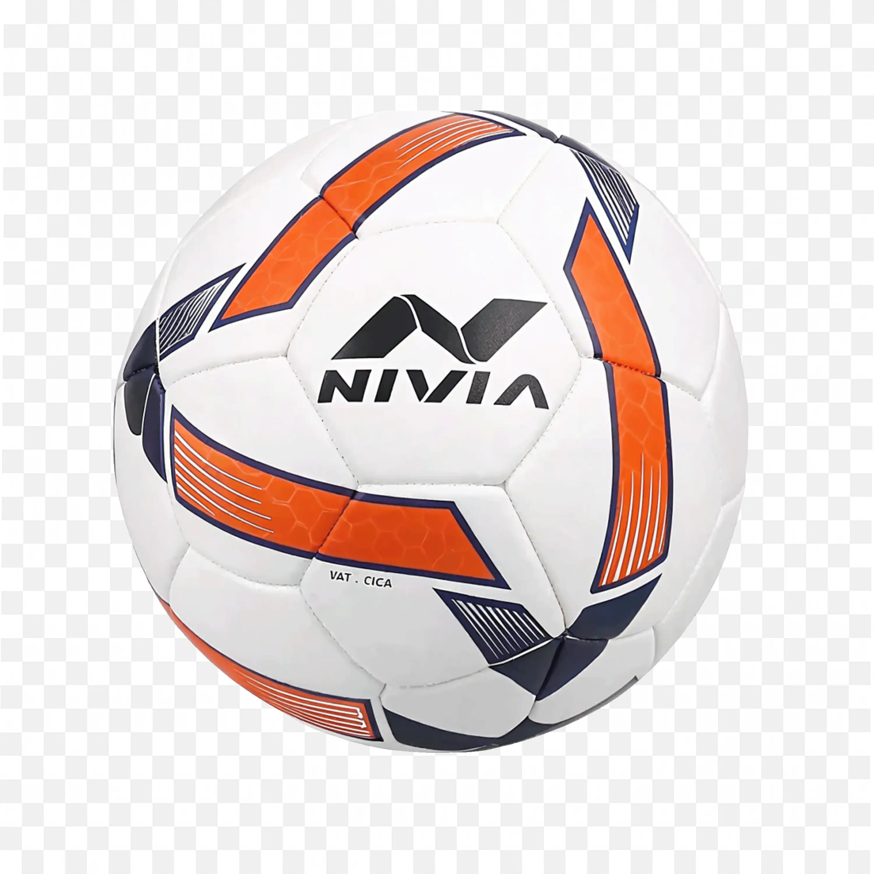 Nivia Branded Football with Orange And White Design Free PNG