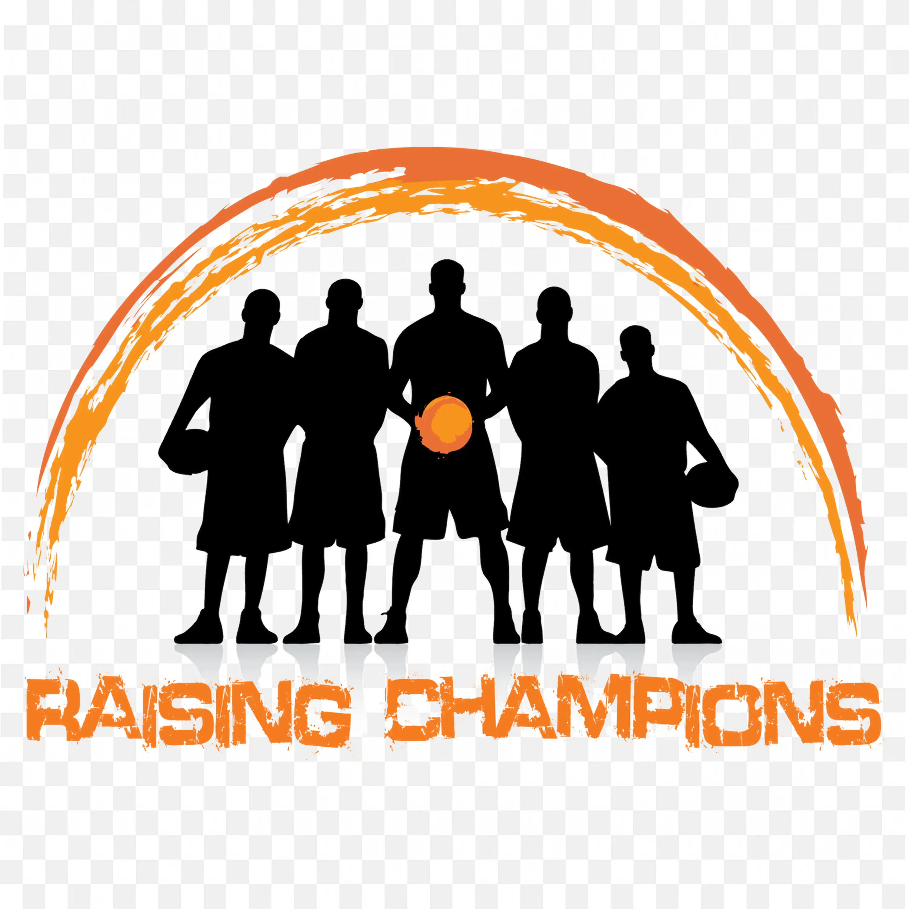Raising Champions Basketball Team Logo Design Free PNG Image