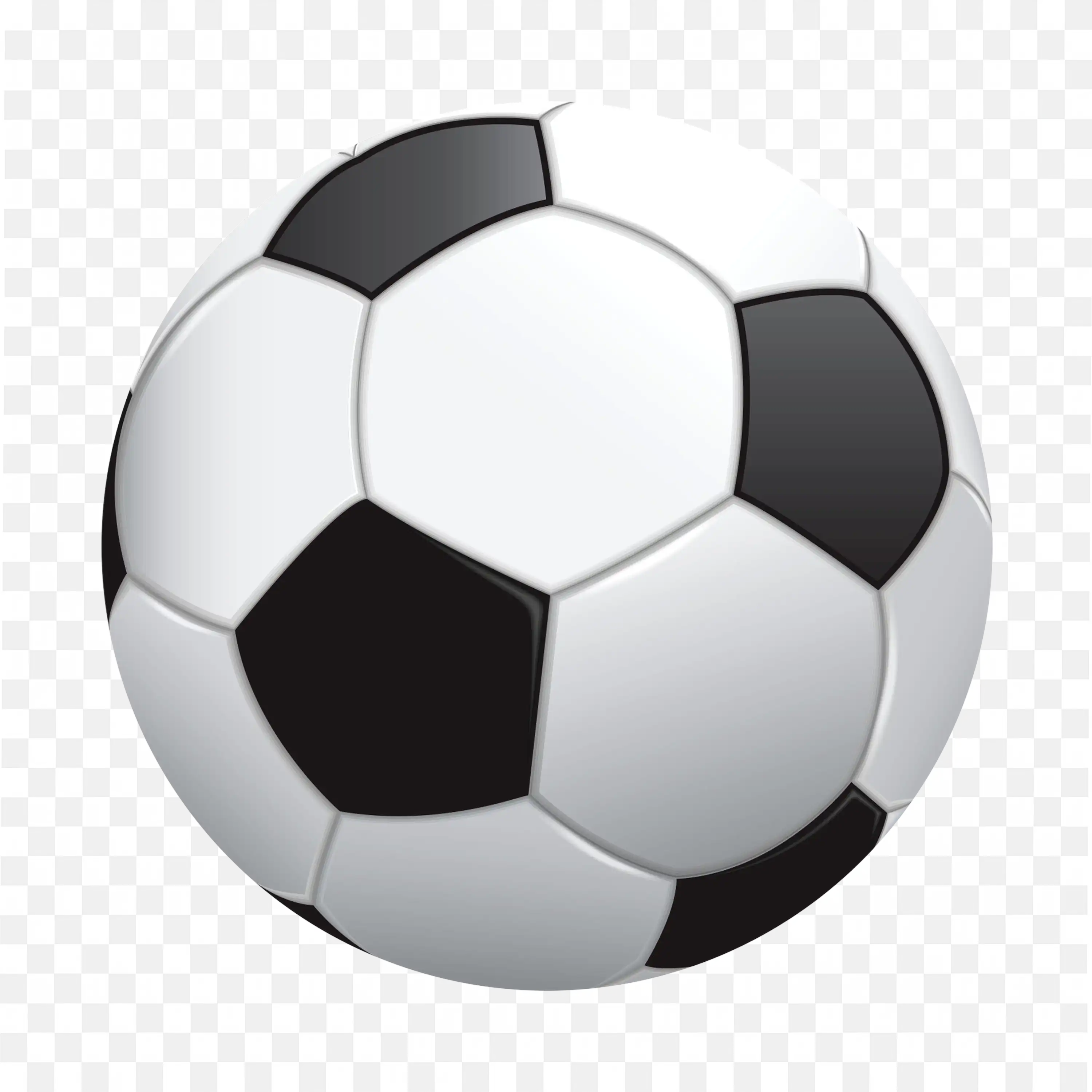 Realistic Black And White Football Isolated on White PNG