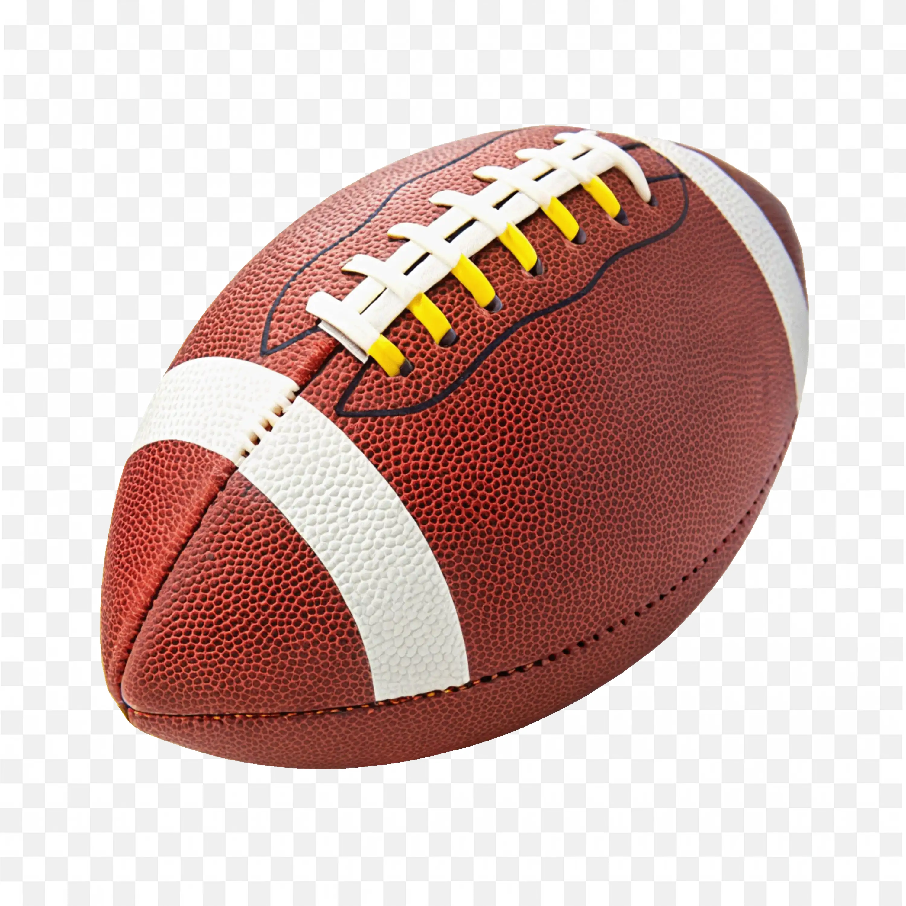 Red And White American Football with Visible Laces And Grip