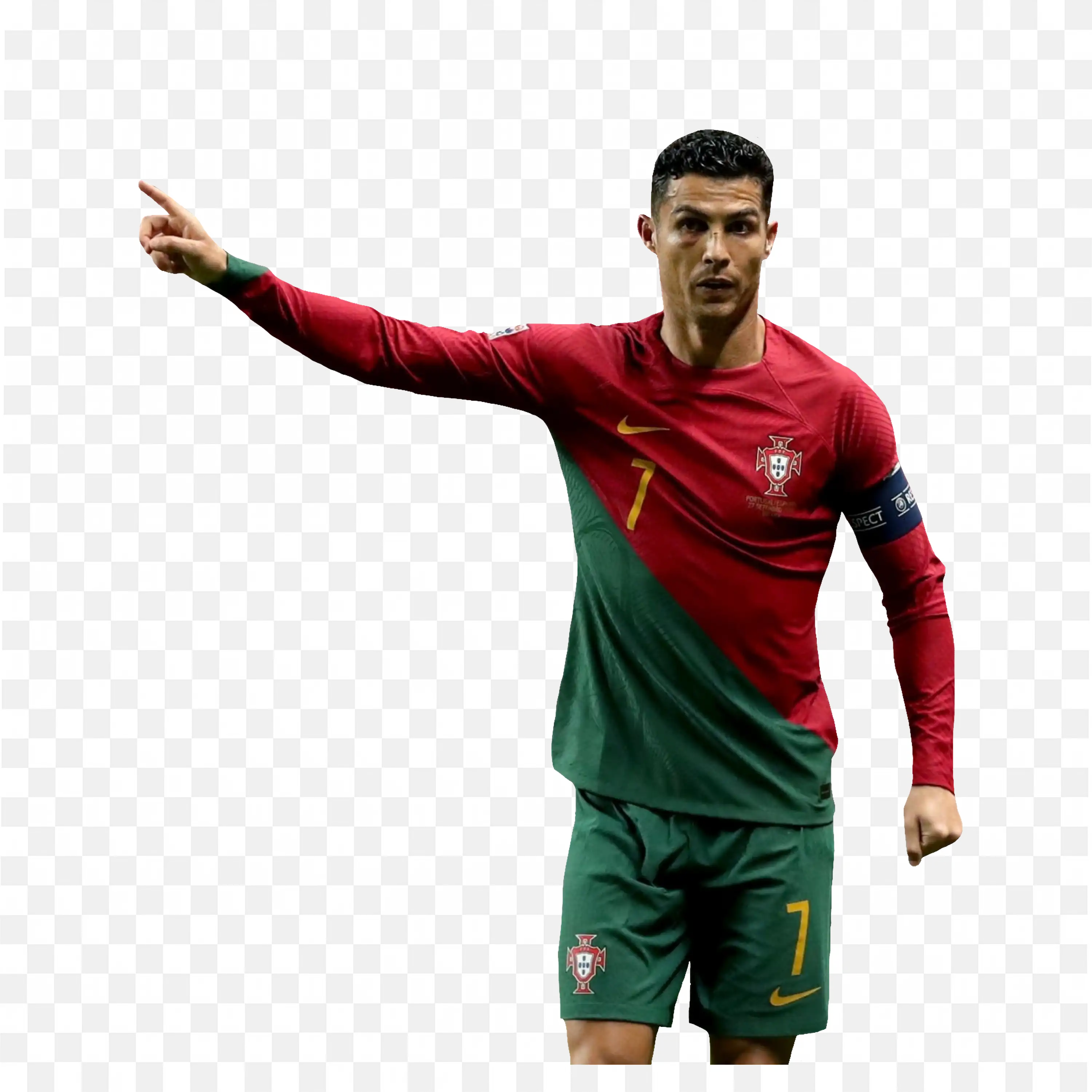 Ronaldo in Portugal Team Jersey Celebrating Goal PNG Image