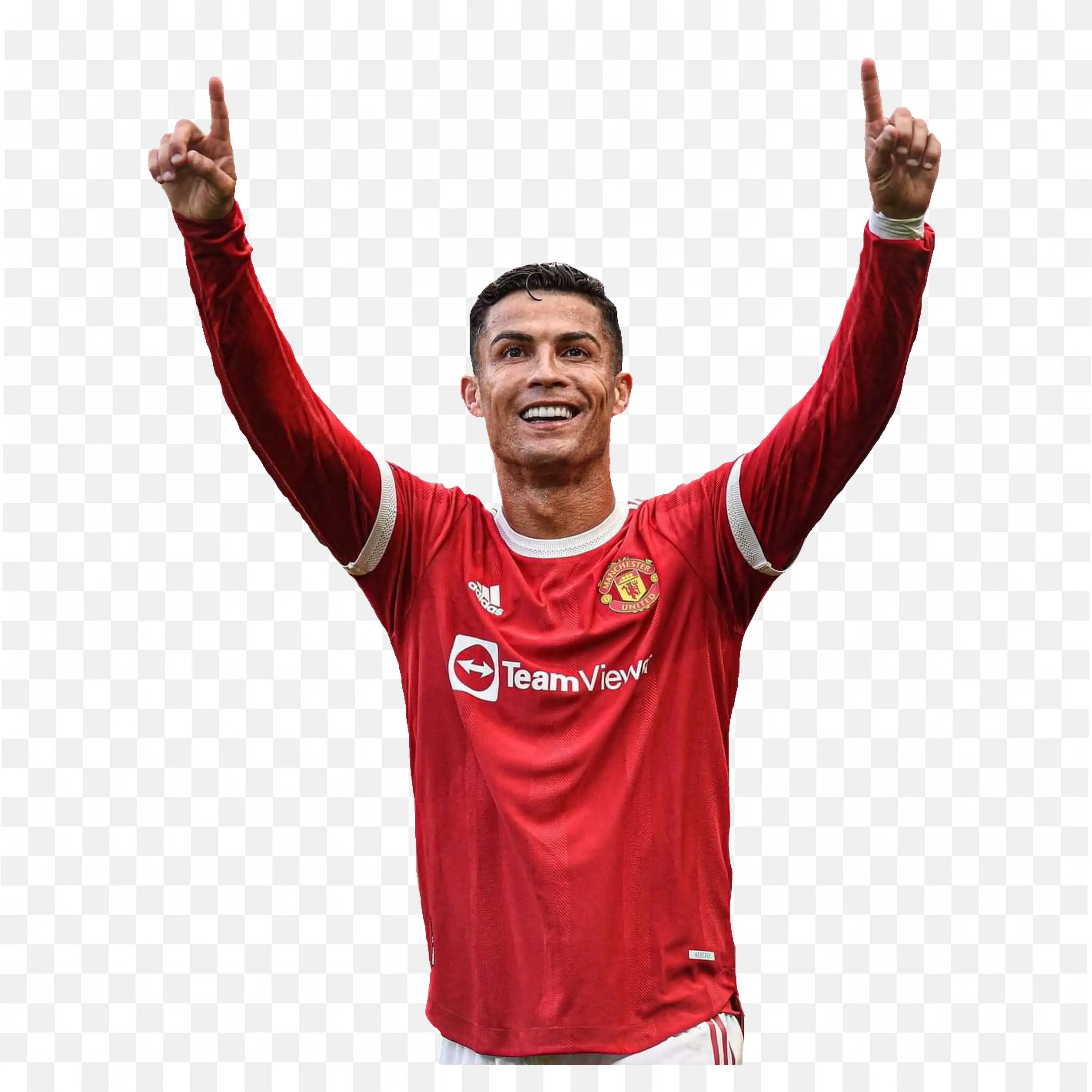 Ronaldo Raises Both Hands Celebrating a Goal Free PNG Image