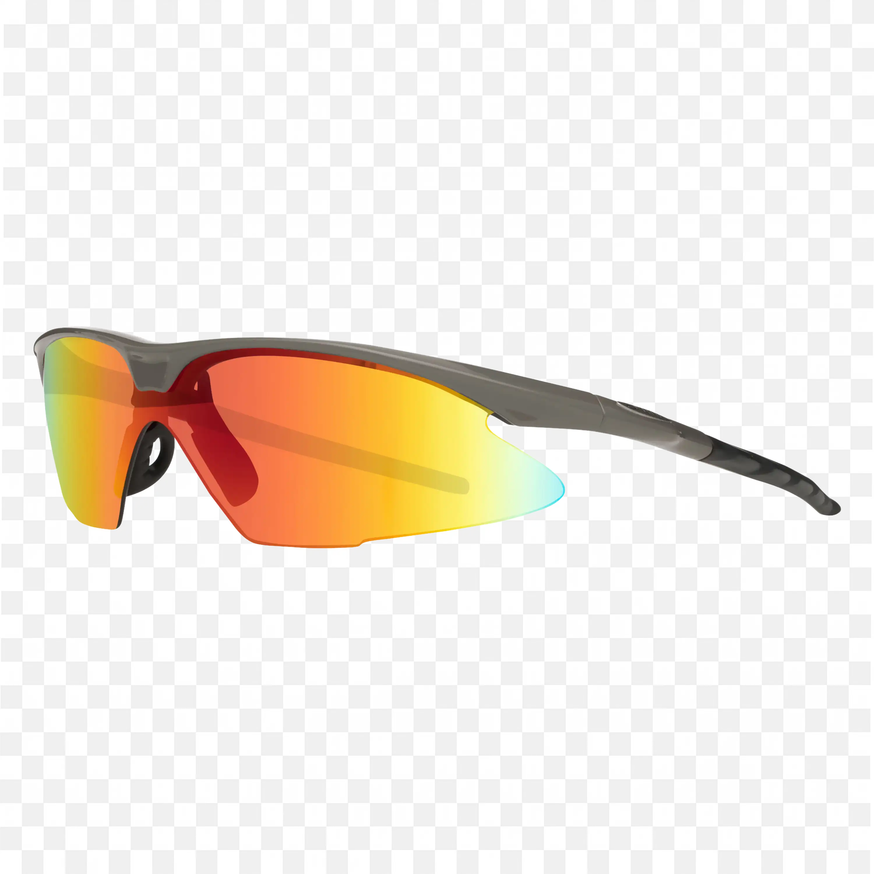 Sports Sunglasses with Orange Lenses And Black Frames PNG