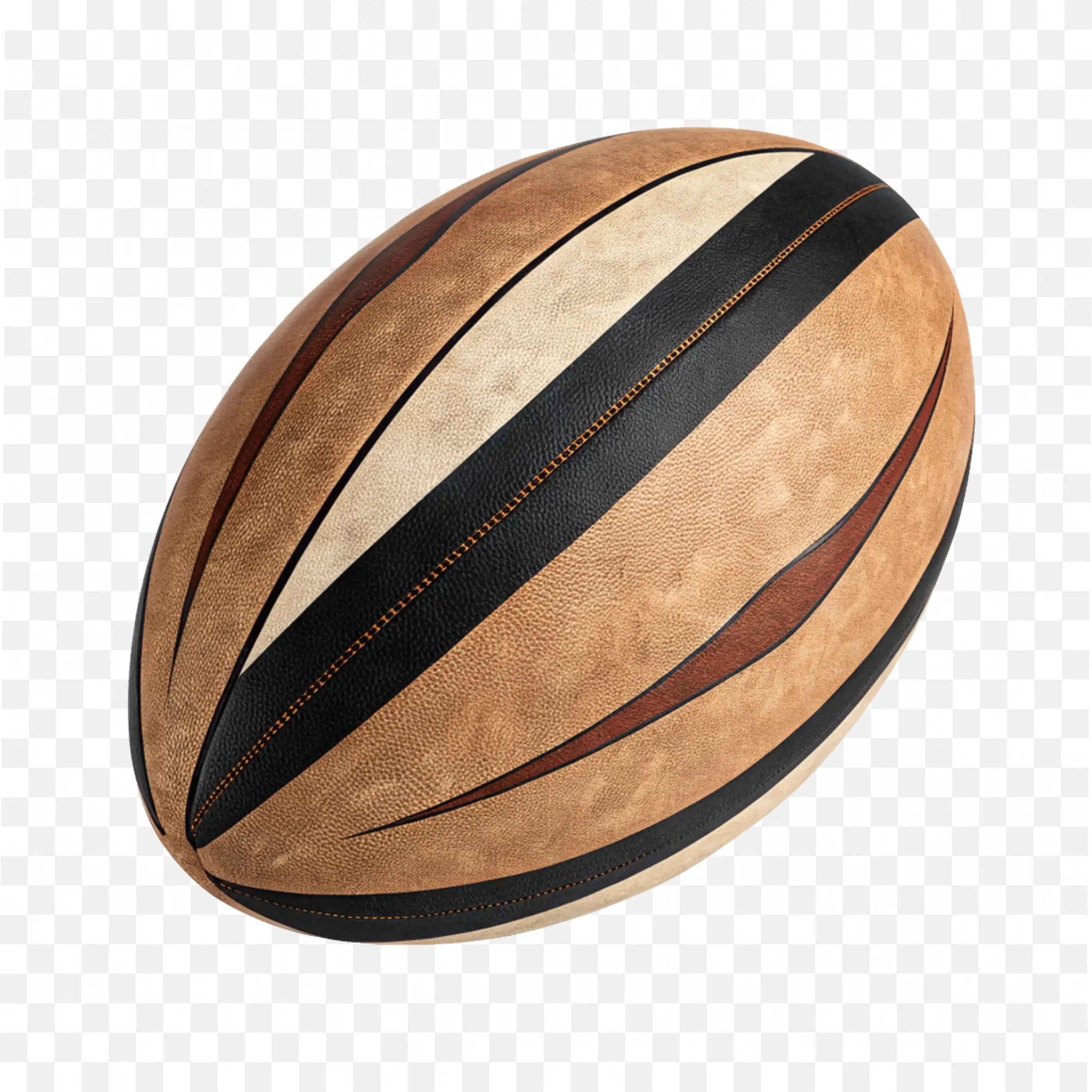 Vintage Rugby Ball with Worn Brown Leather Hd Free PNG