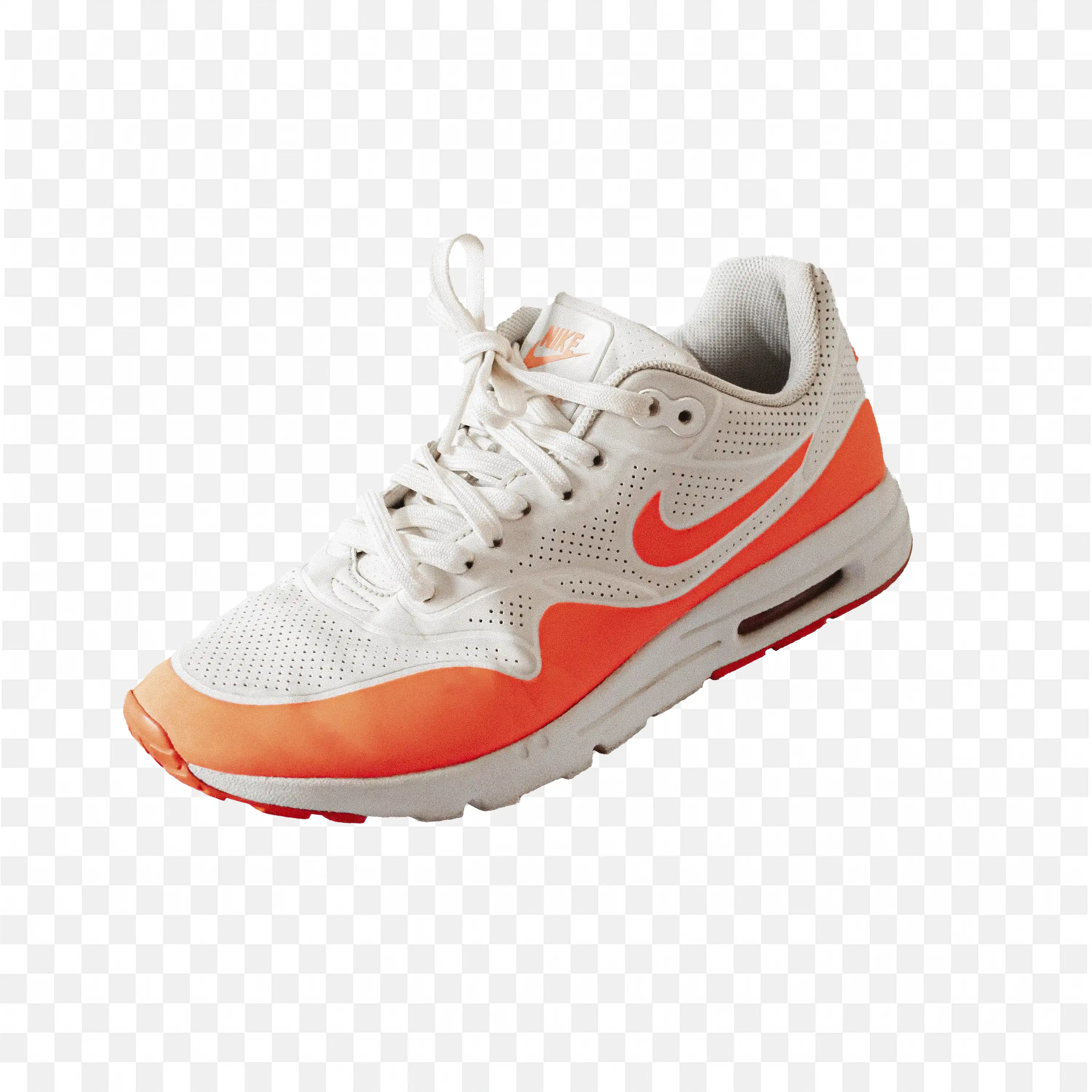 White And Orange Nike Sports Shoes with an Air Sole Design