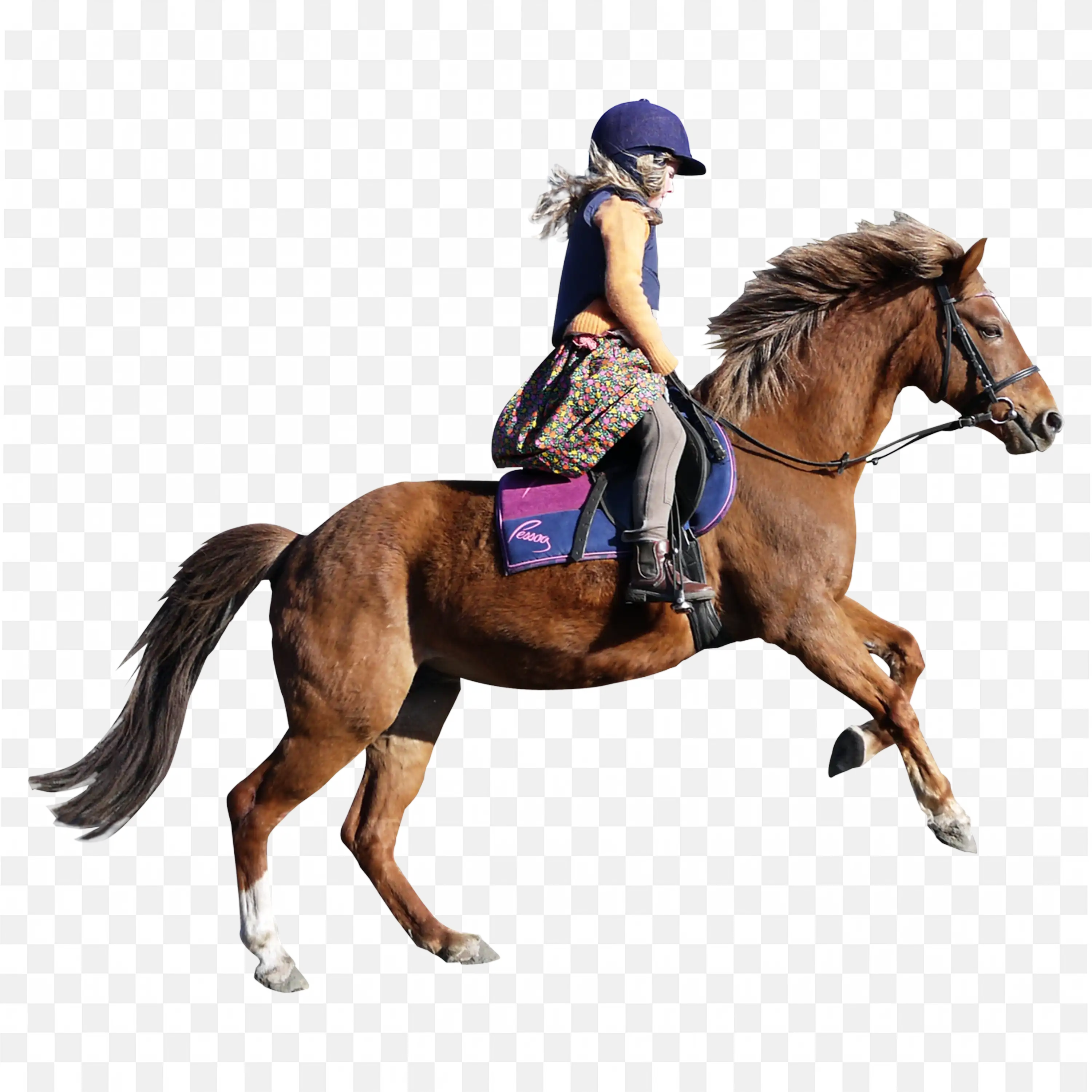 Woman Riding Horse While Wearing a Helmet Transparent Image