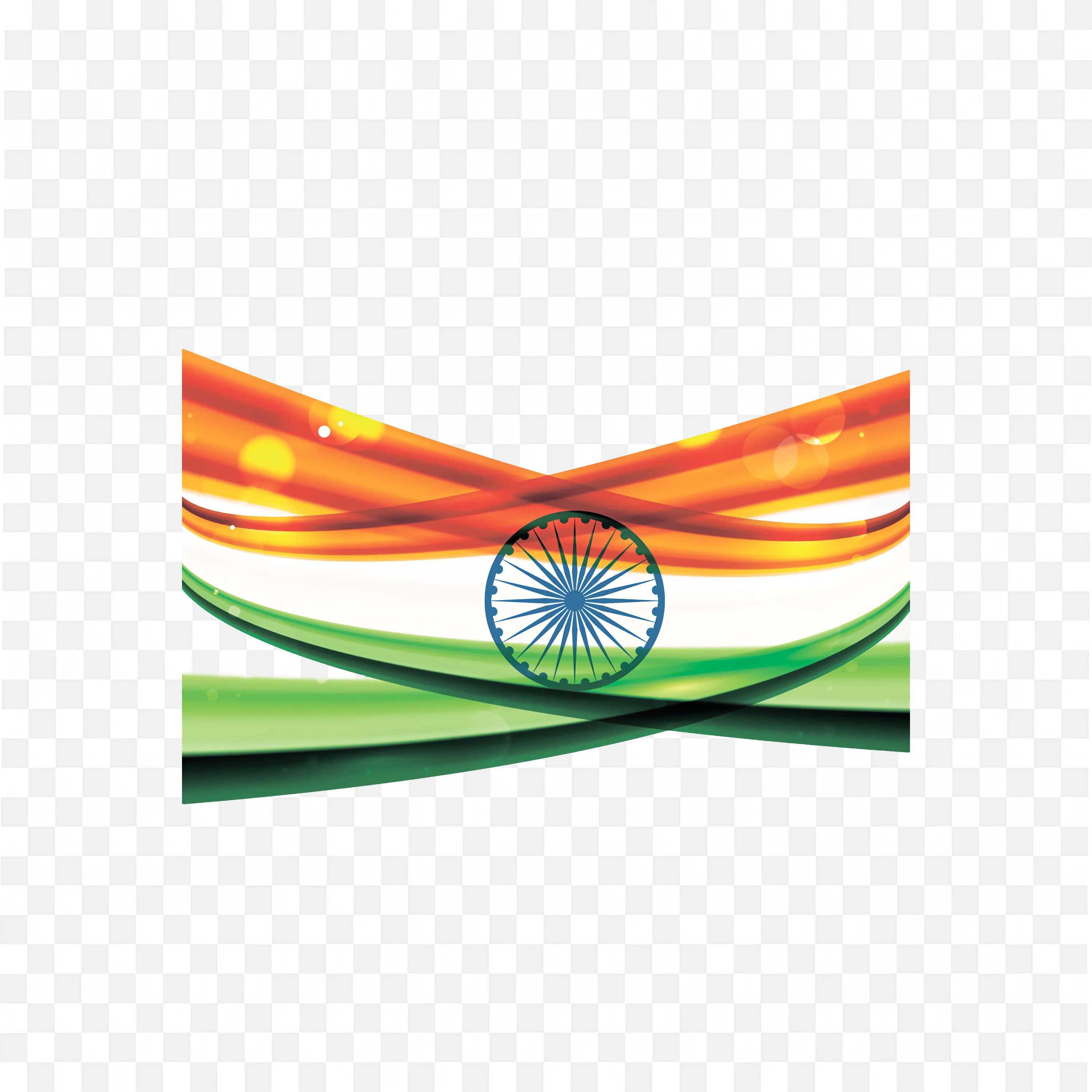 Abstract Indian Flag Waves with Ashoka Chakra Vector Design