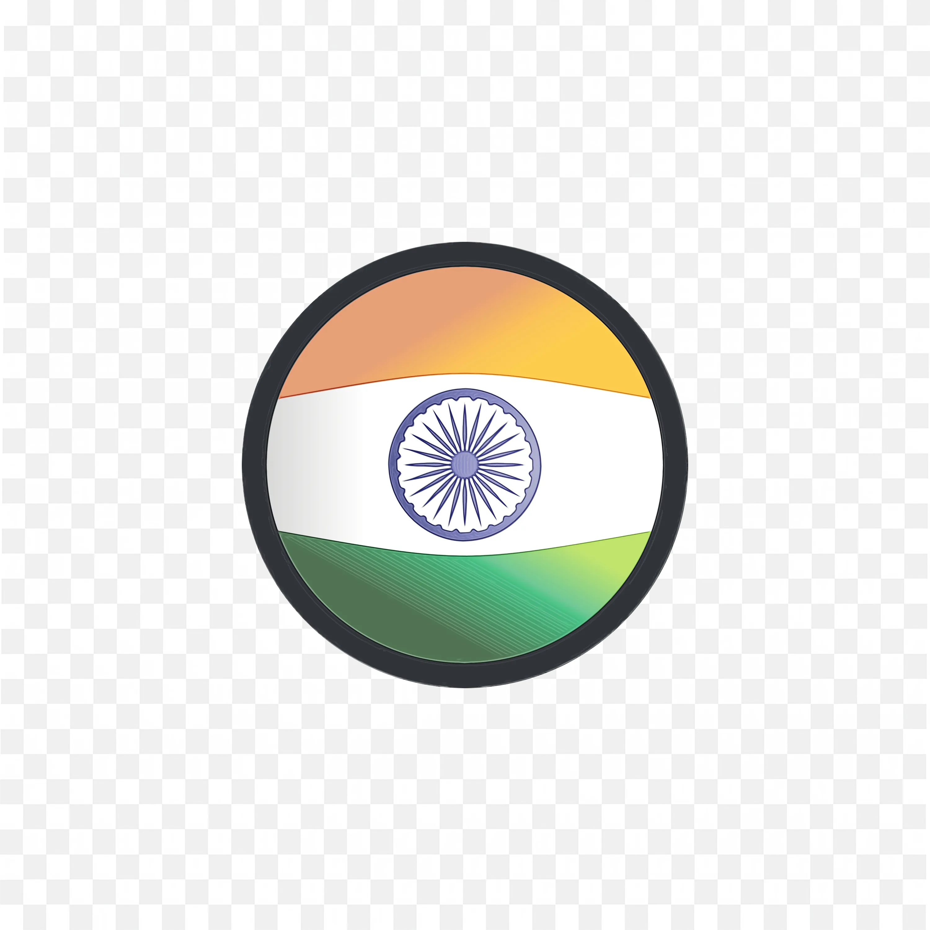 Circular Badge Indian Flag with Ashoka Chakra Free PNG