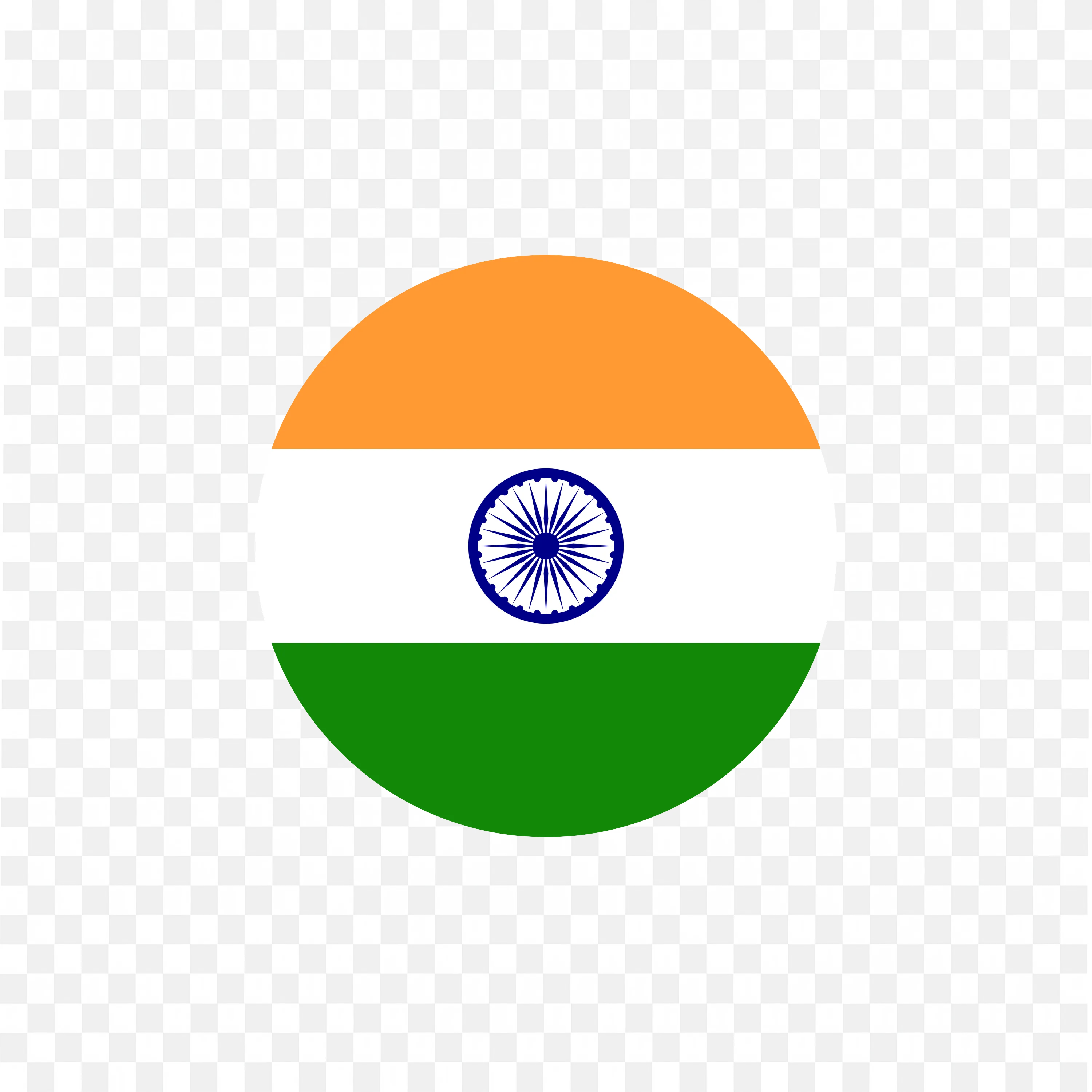 Circular Badge Indian Flag with Ashoka Chakra PNG Image