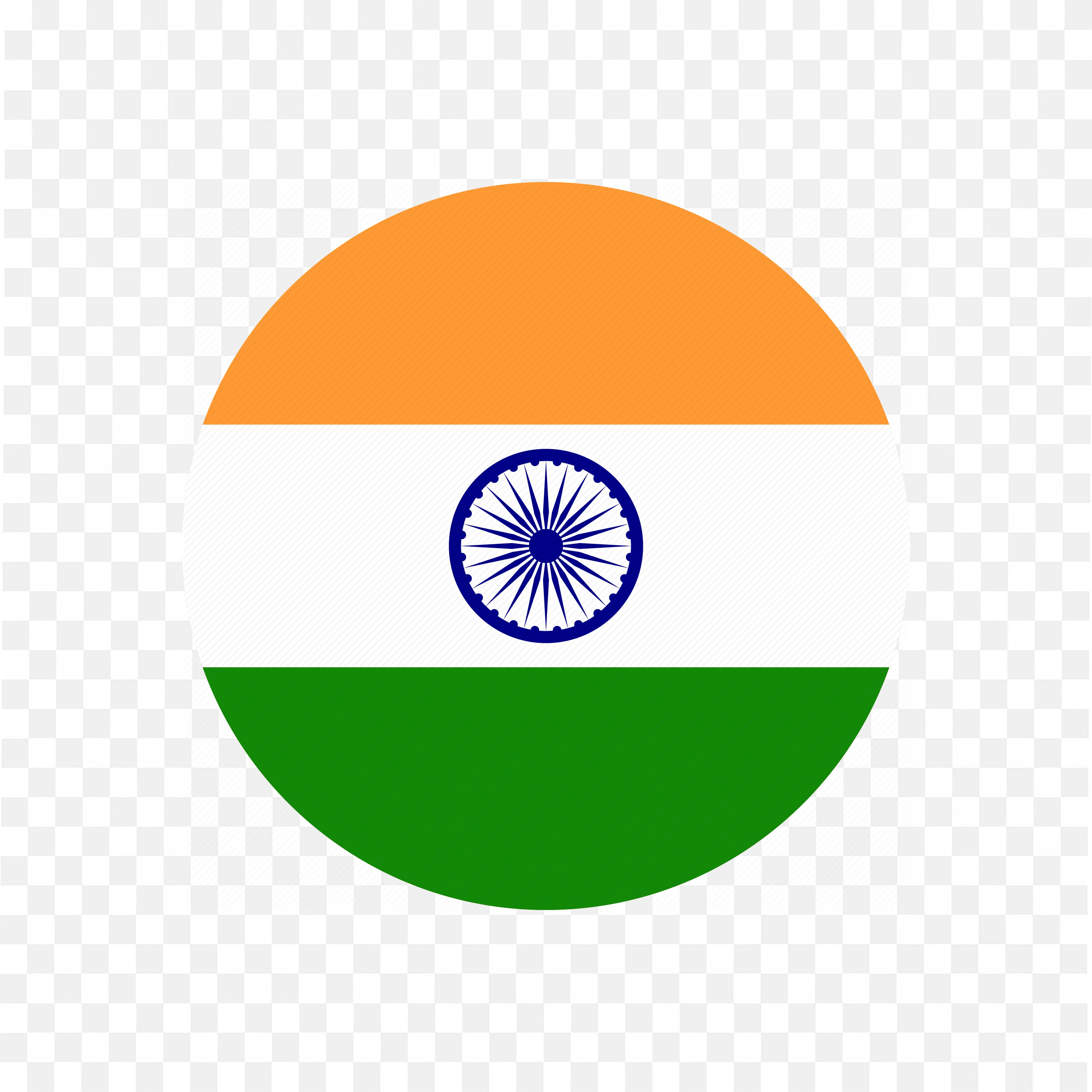 Circular Indian Flag with Orange White Green and Blue Center