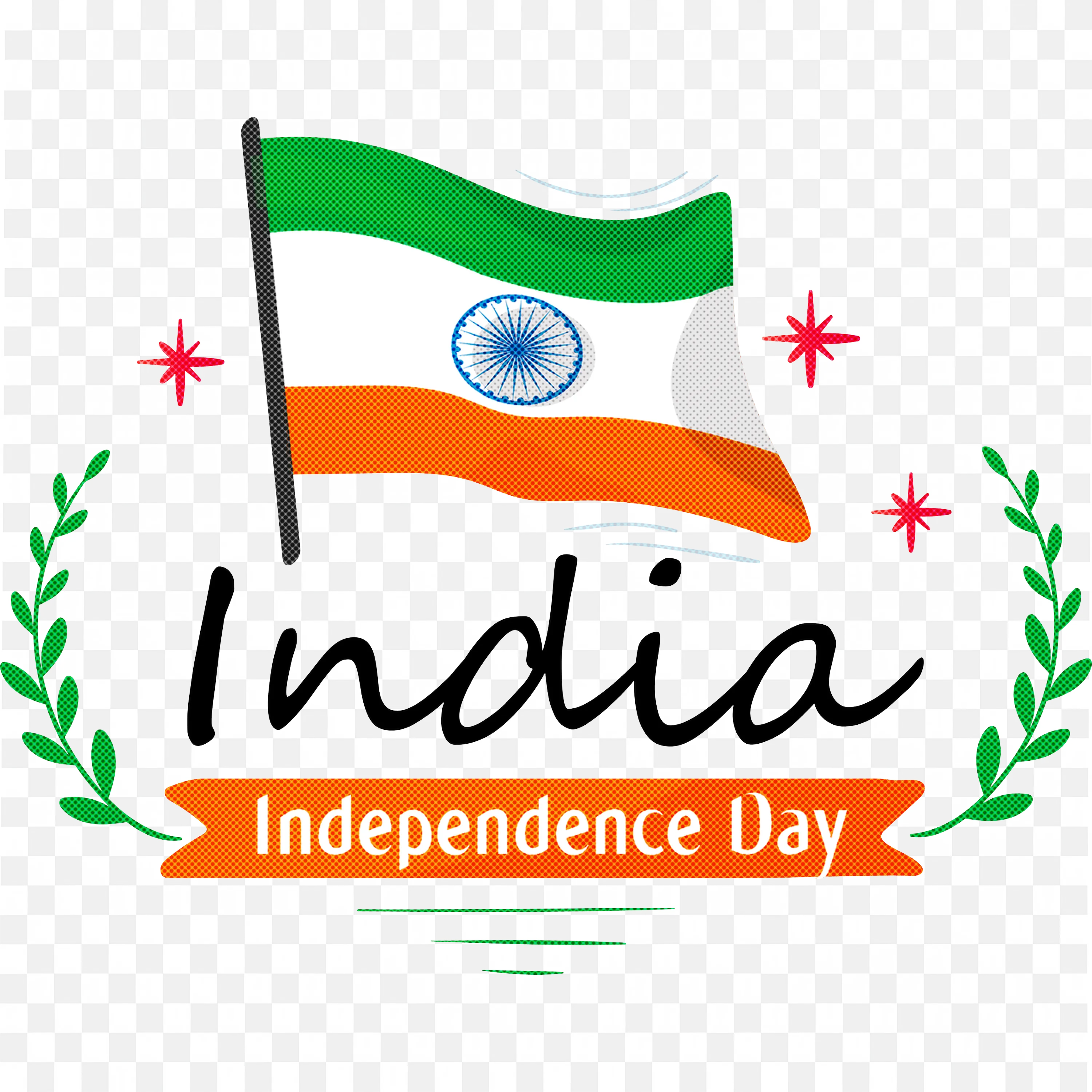 Creative Twin Flag Design with Hearts and INDIA Text Below PNG