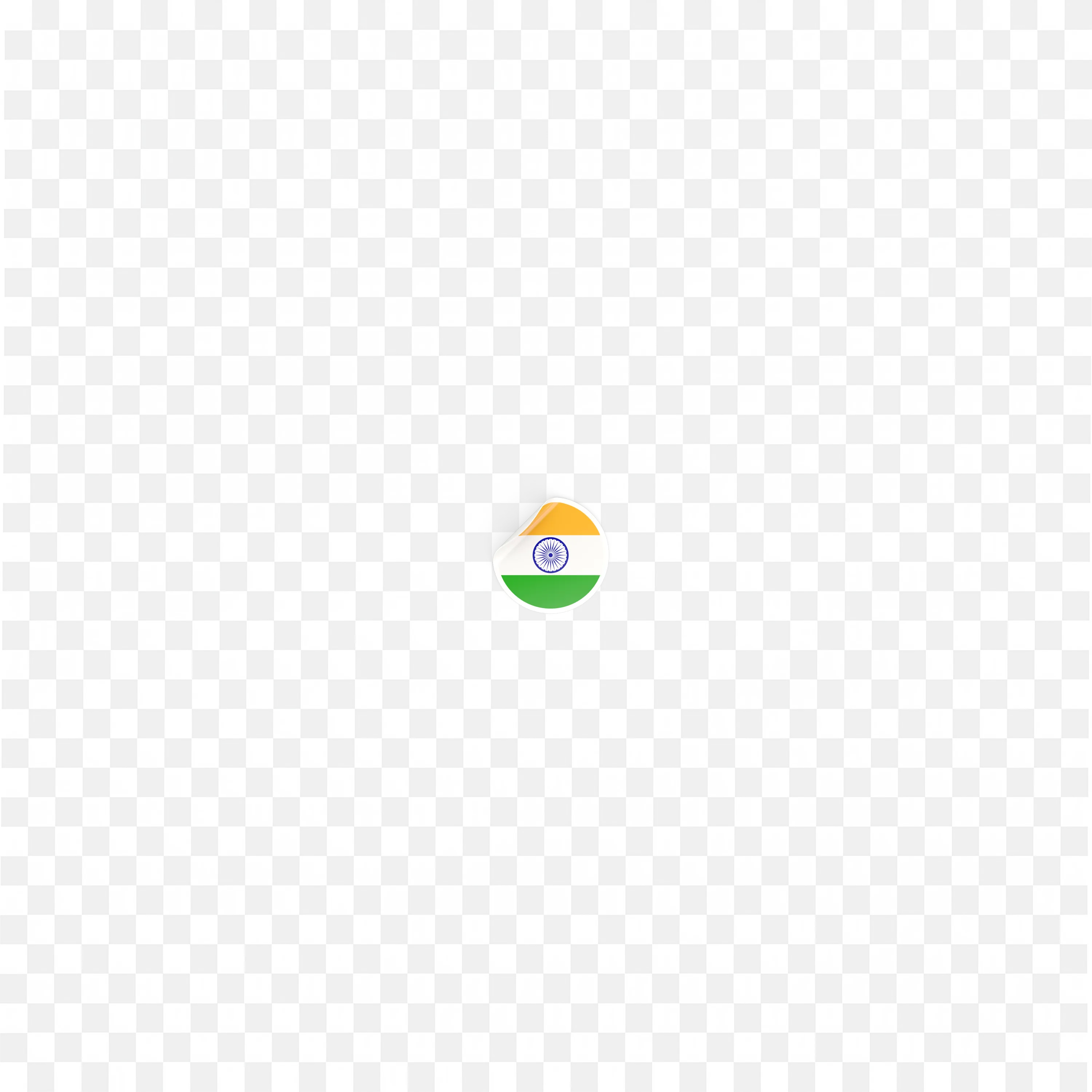 Curved Sticker Shape Indian Flag with Ashoka Chakra PNG