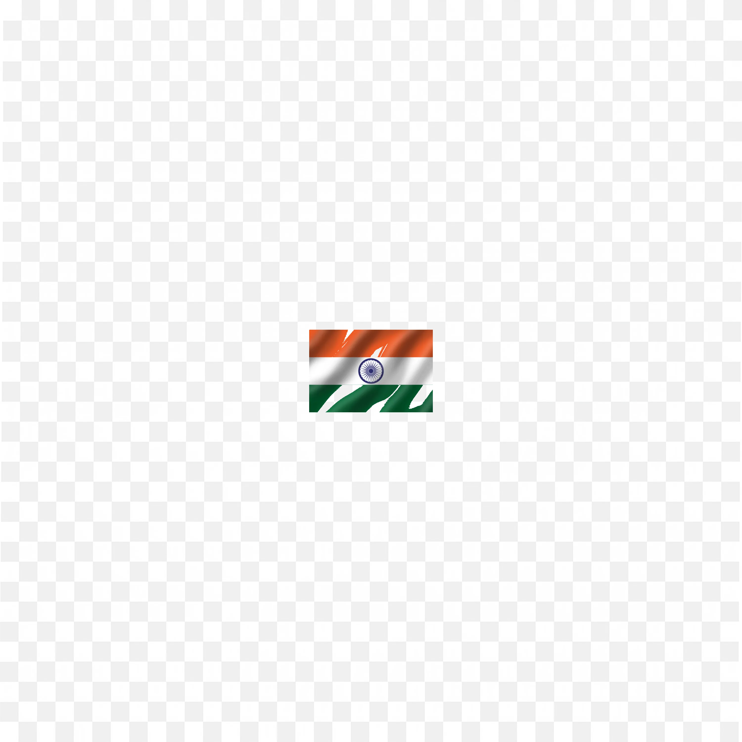 Diagonal Waving Indian Flag with Ashoka Chakra PNG File