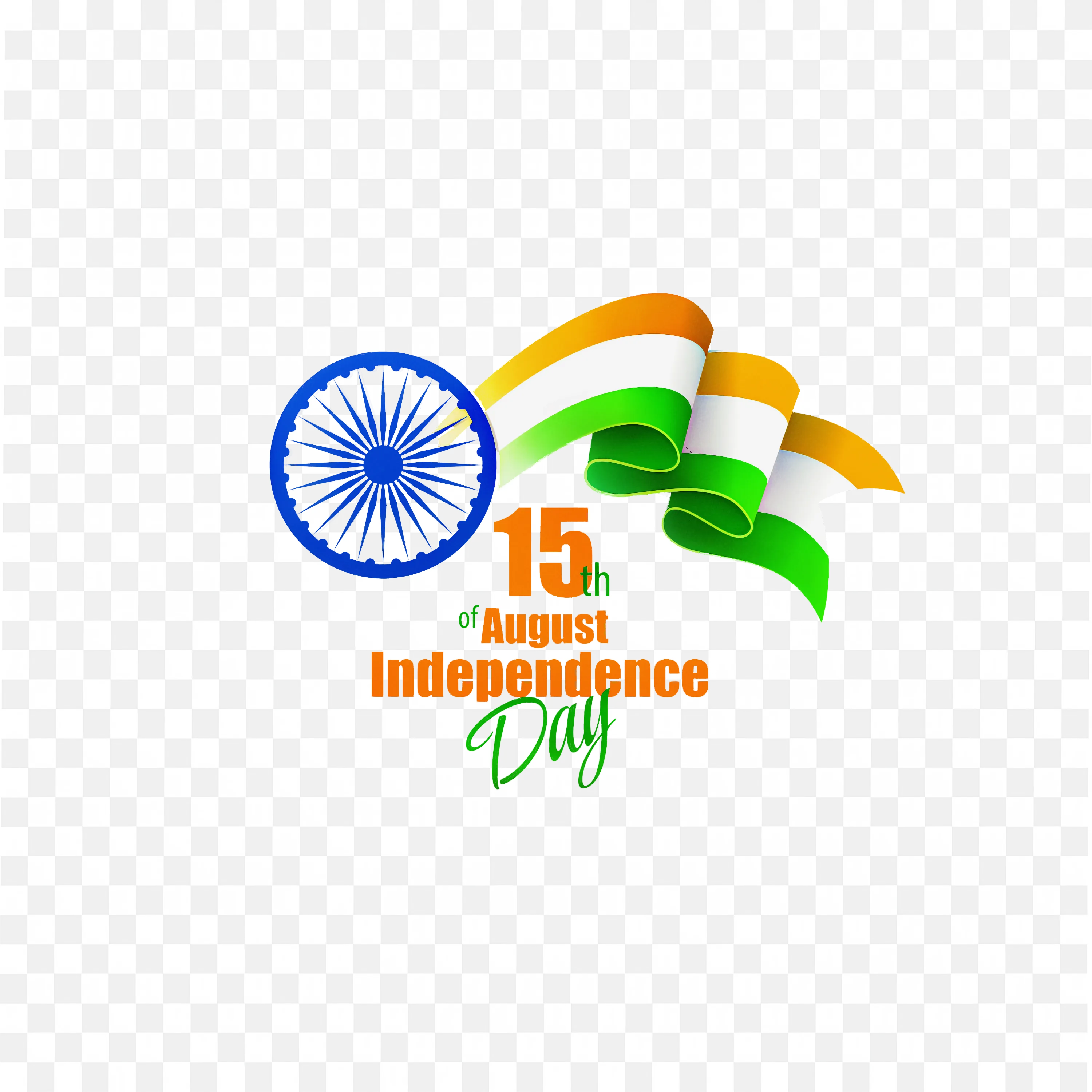 Independence Day Poster with Ashoka Chakra and Indian Flags