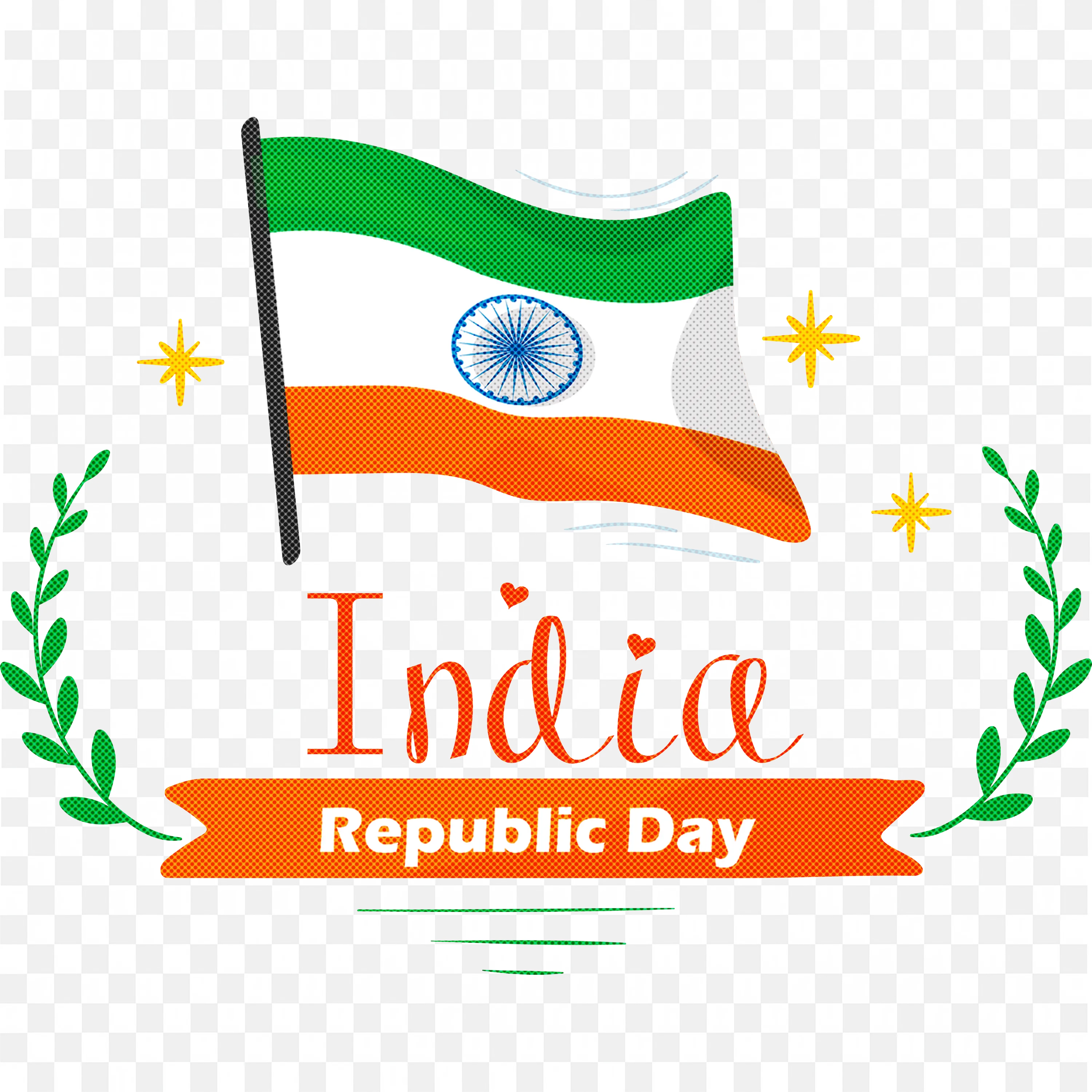 Independence Day Poster with Flag and Celebration Wreath