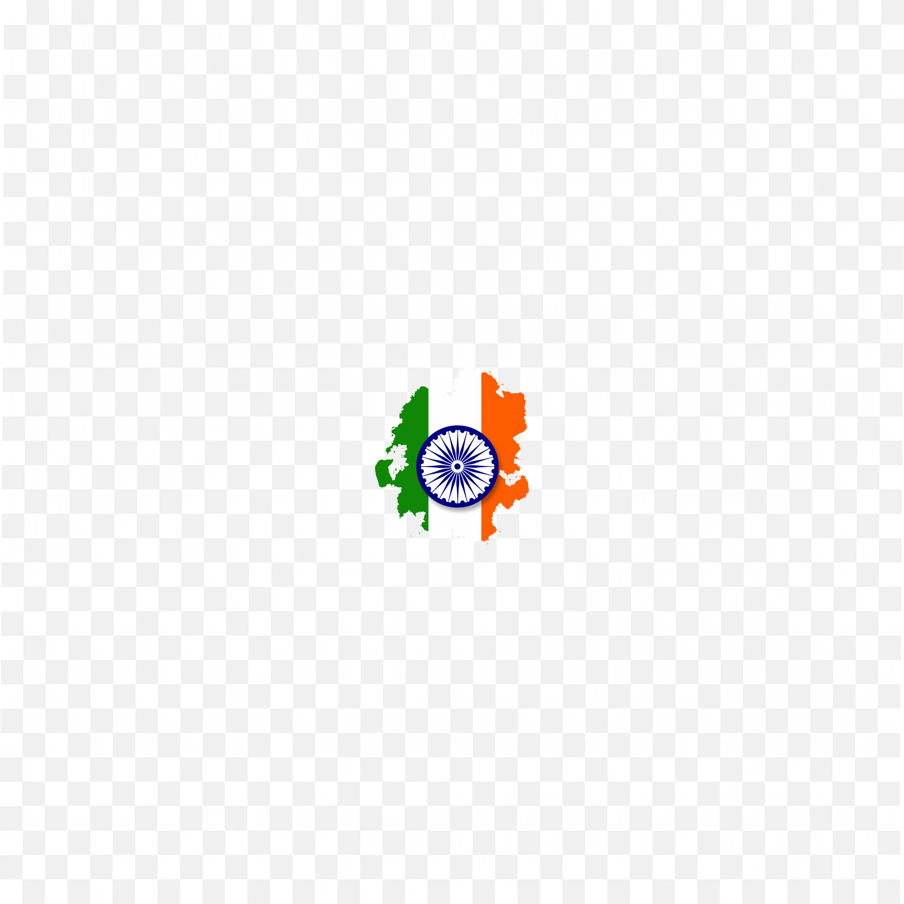 India Map Overlay Indian Flag with Ashoka Chakra PNG