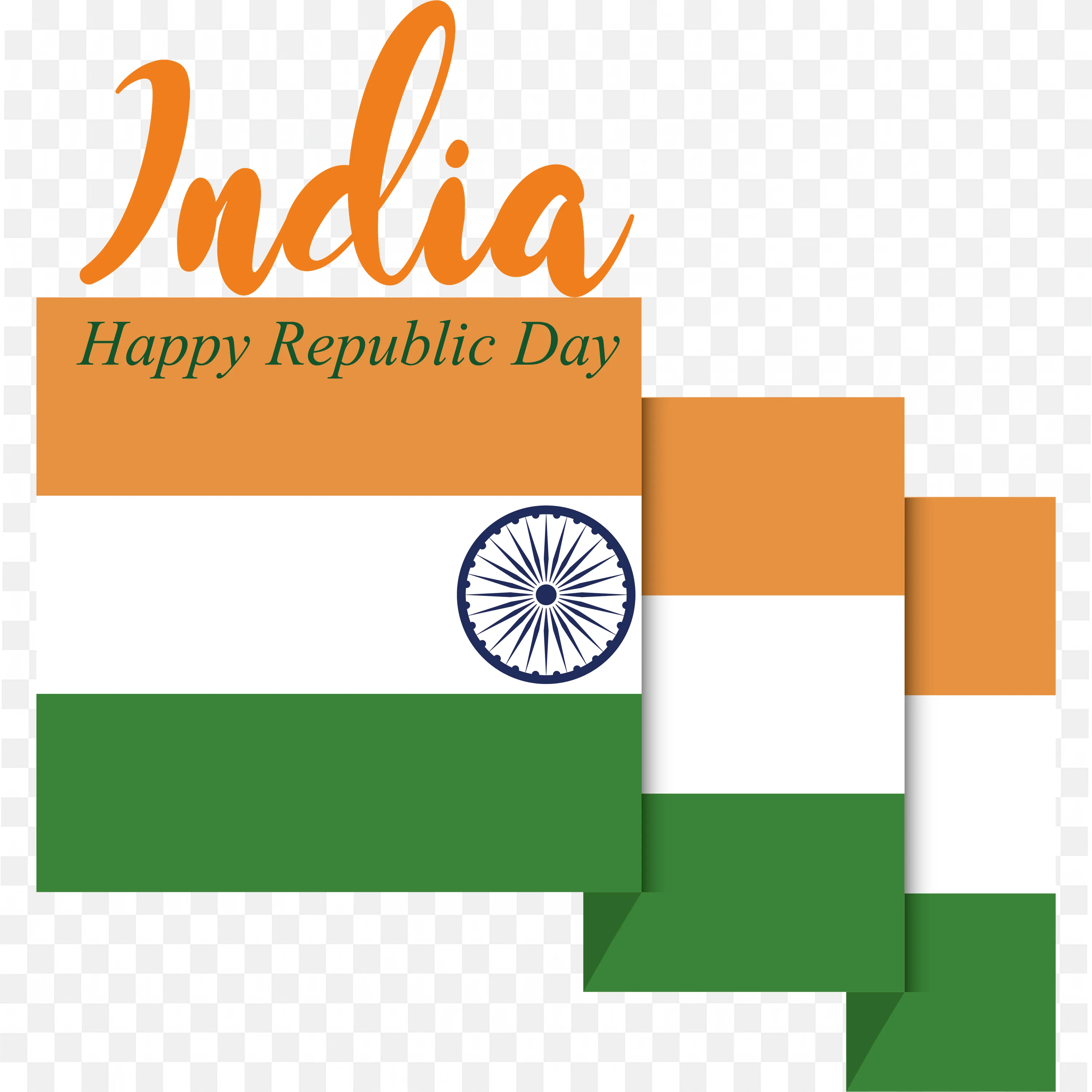India Republic Day Poster with Indian Flag Free PNG Download