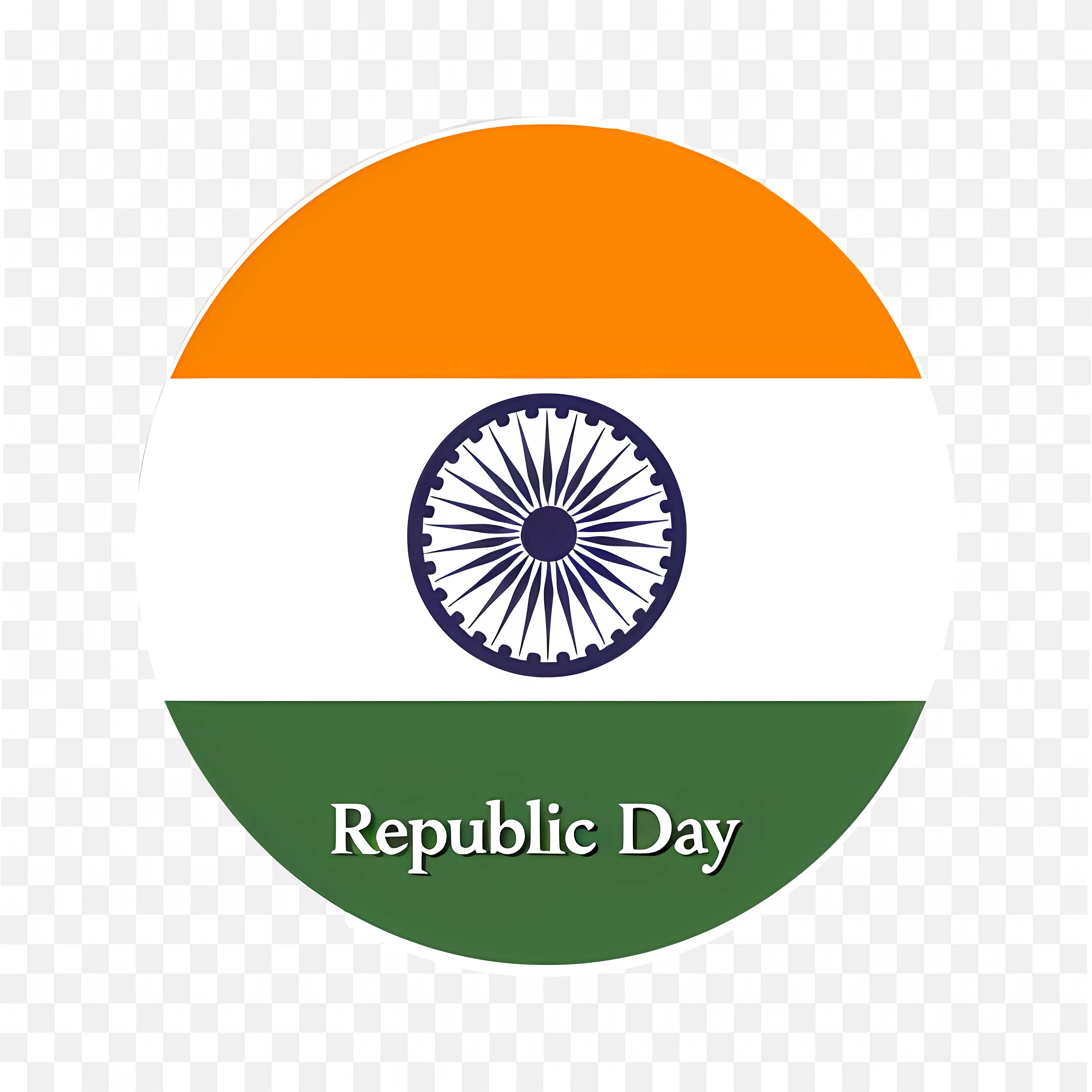 Indian Flag Circle Emblem for Proud Republic Day Free PNG