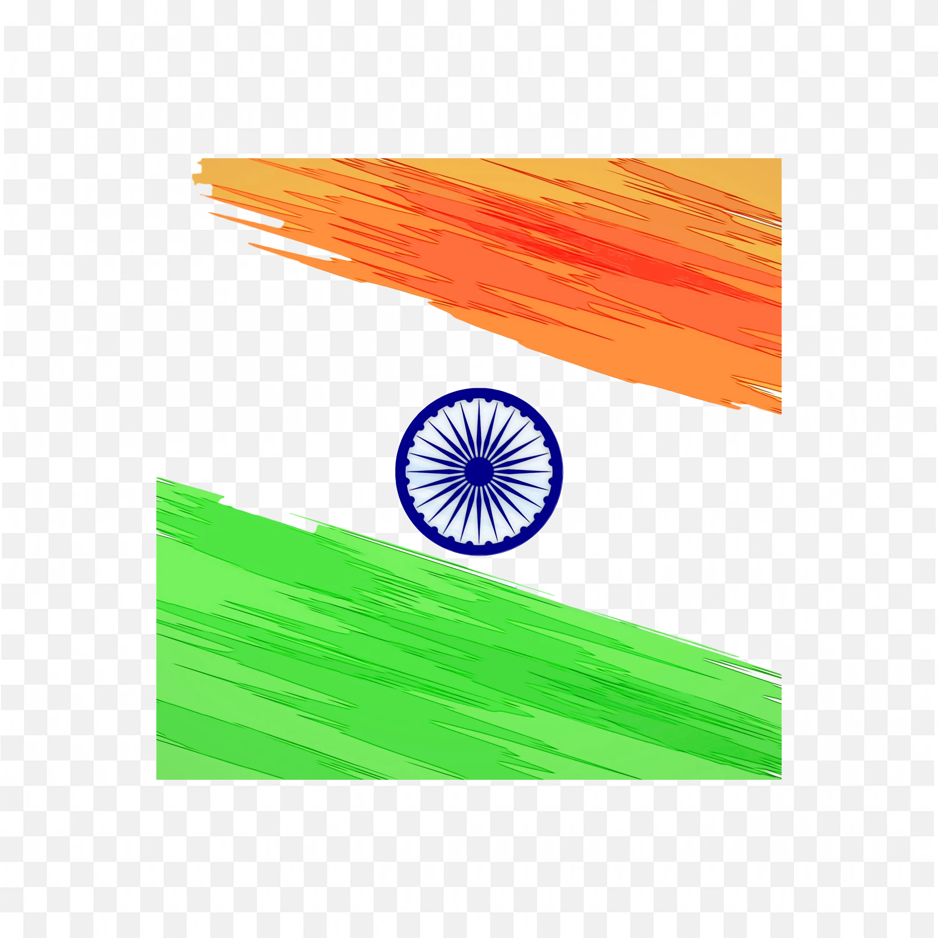 Indian Flag in Watercolor Brush Stroke Artistic Design