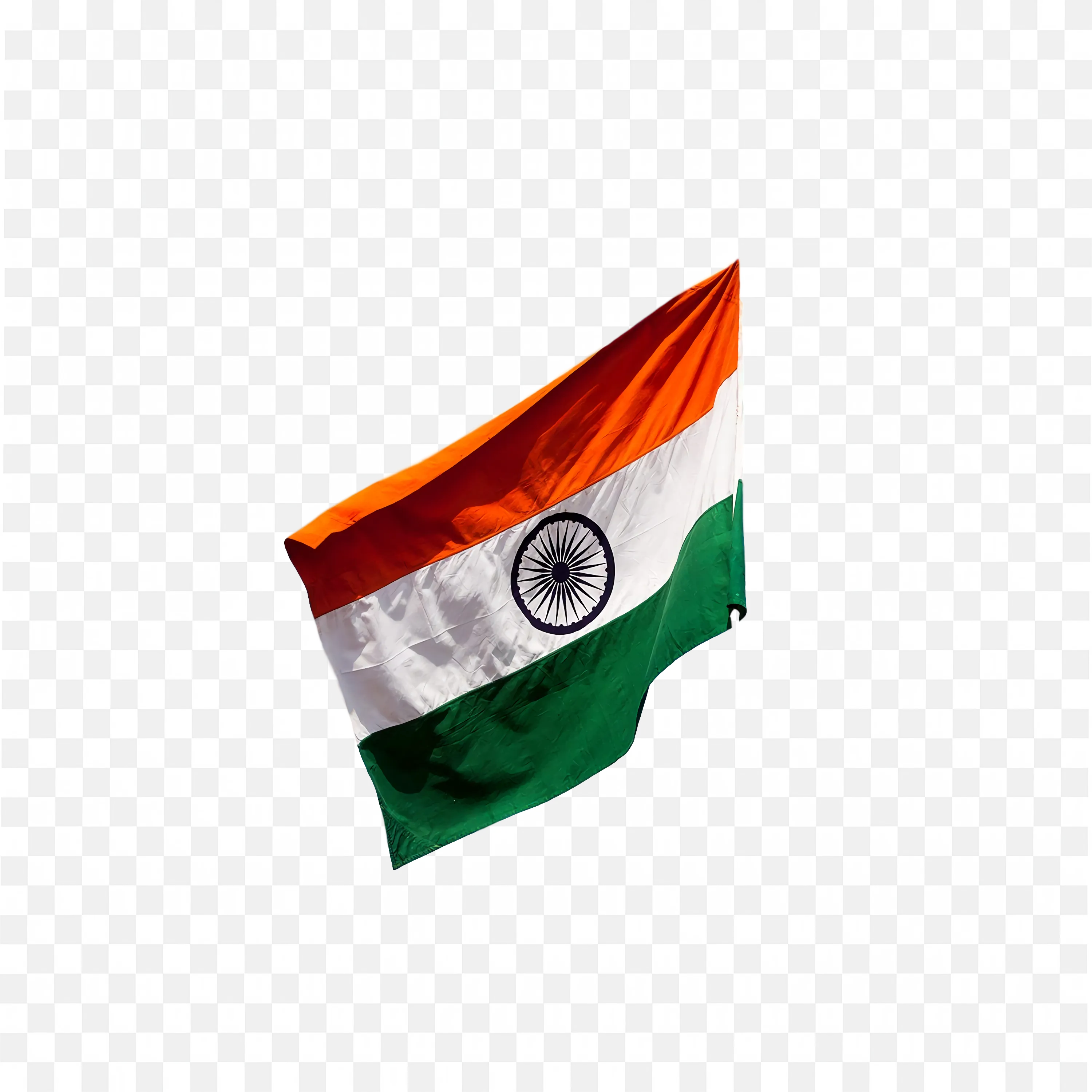 Indian National Flag Waving on Black Background Free PNG