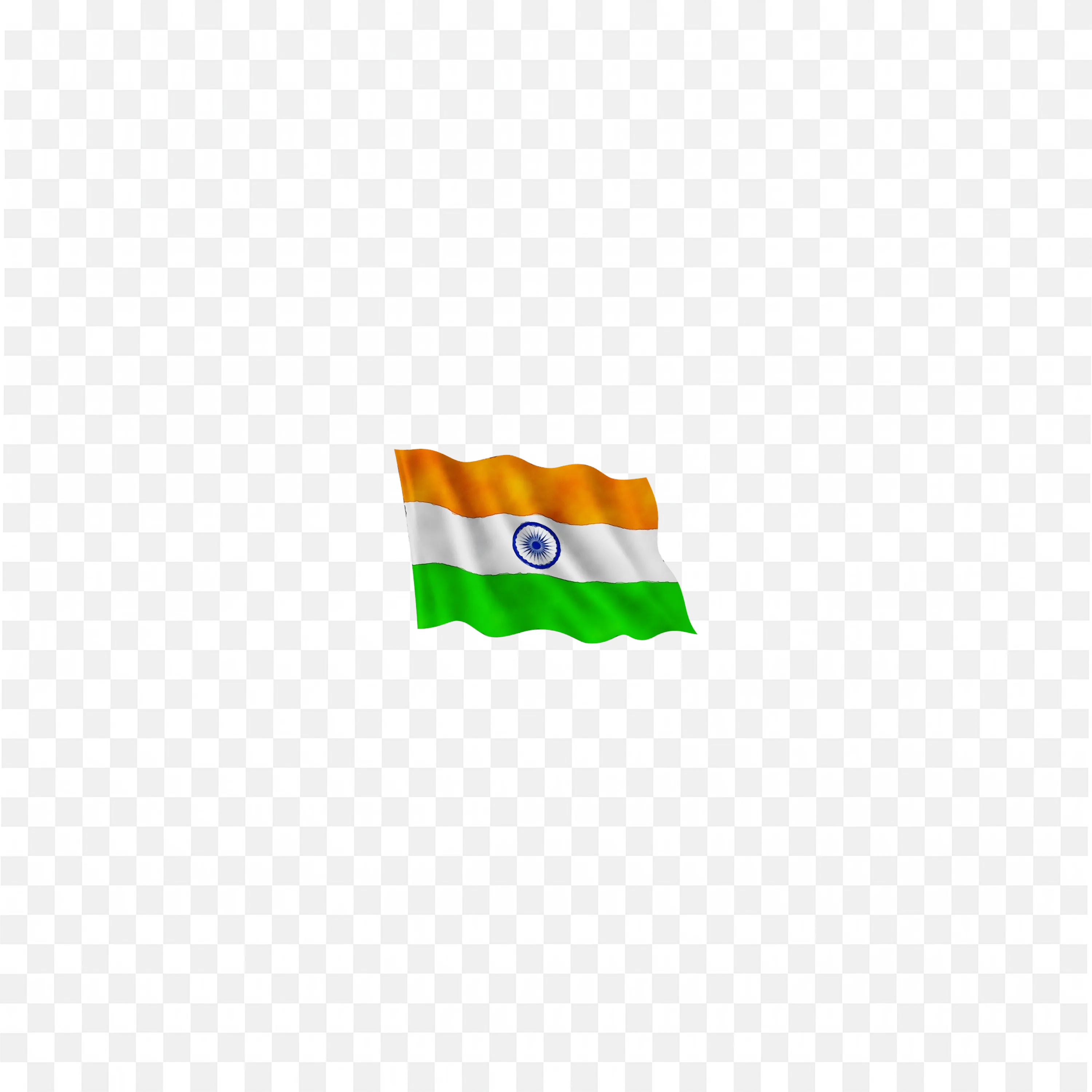 Indian Tricolor Flag Waving with Blue Ashoka Chakra PNG