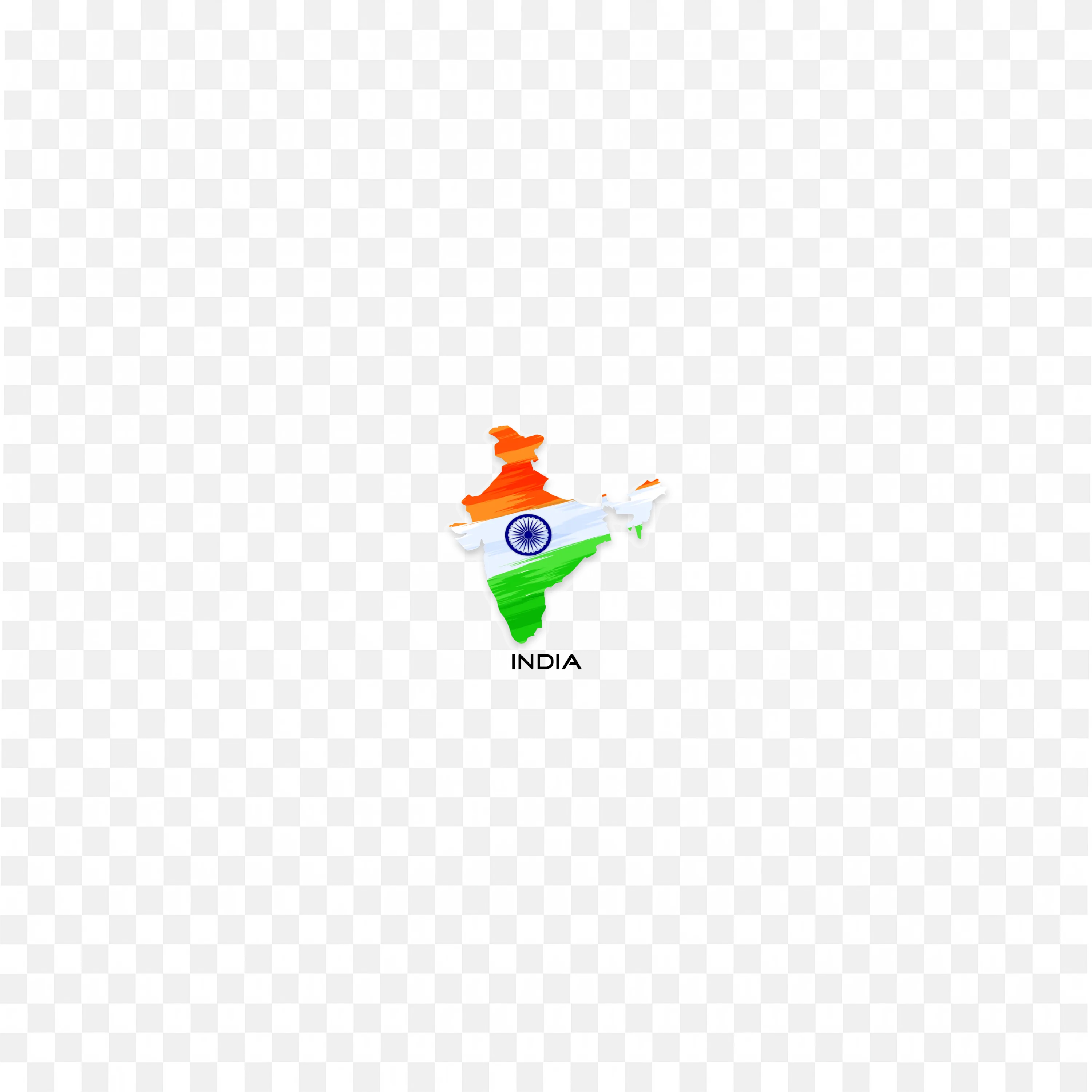 Map of India with Blue Chakra and Green Lower Section Design