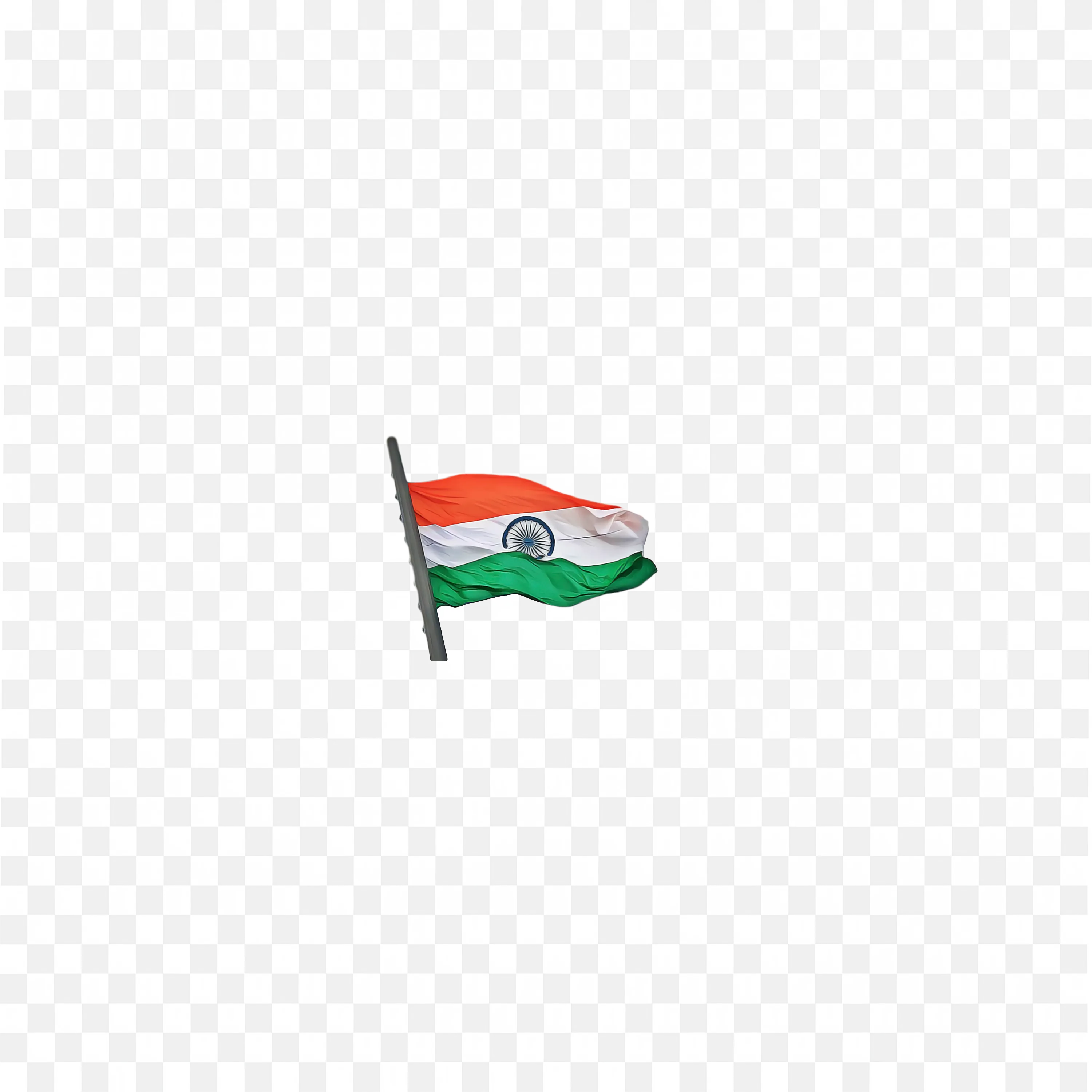 Realistic Waving Indian Flag with Ashoka Chakra PNG Download