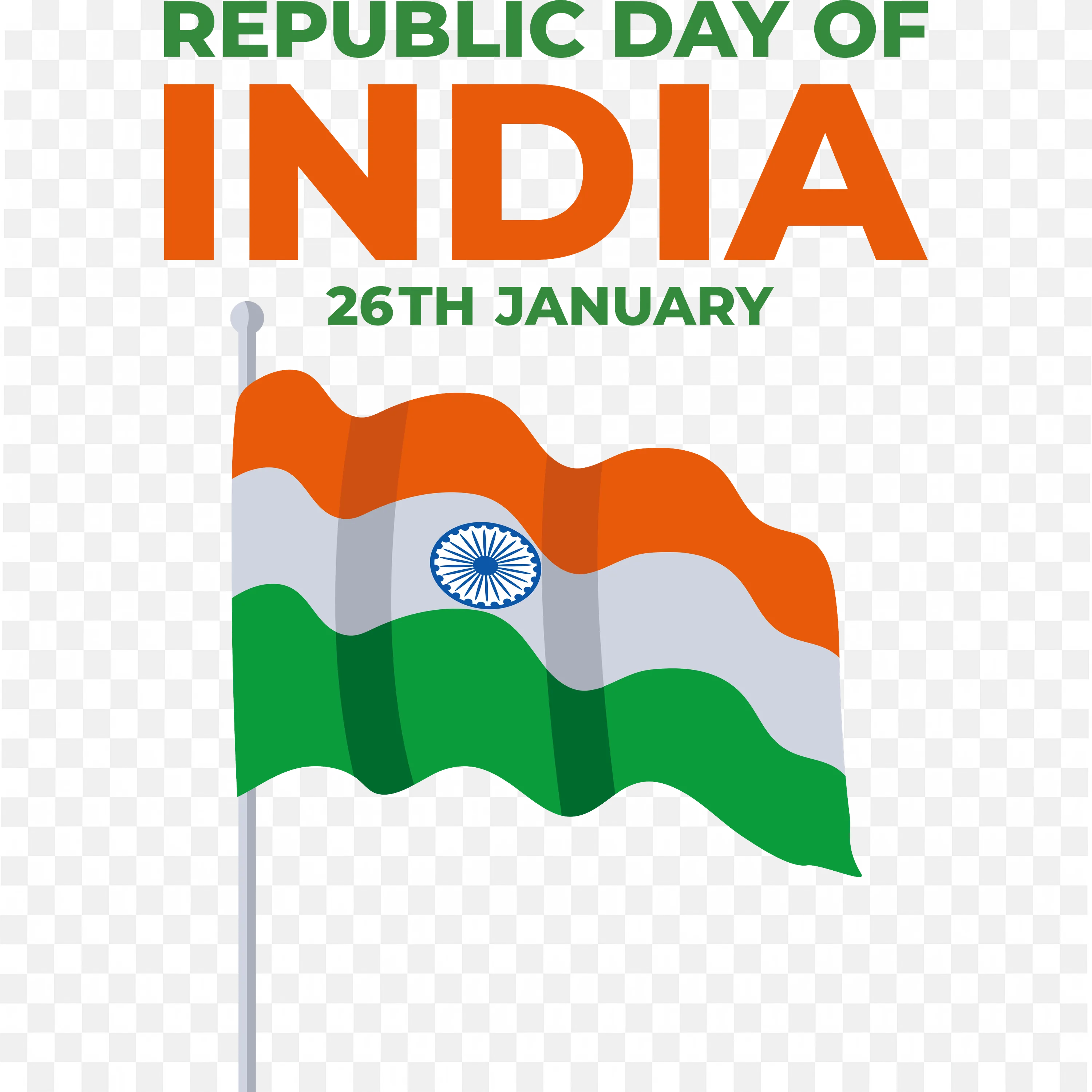 Republic Day of India Poster with Date and Tricolor
