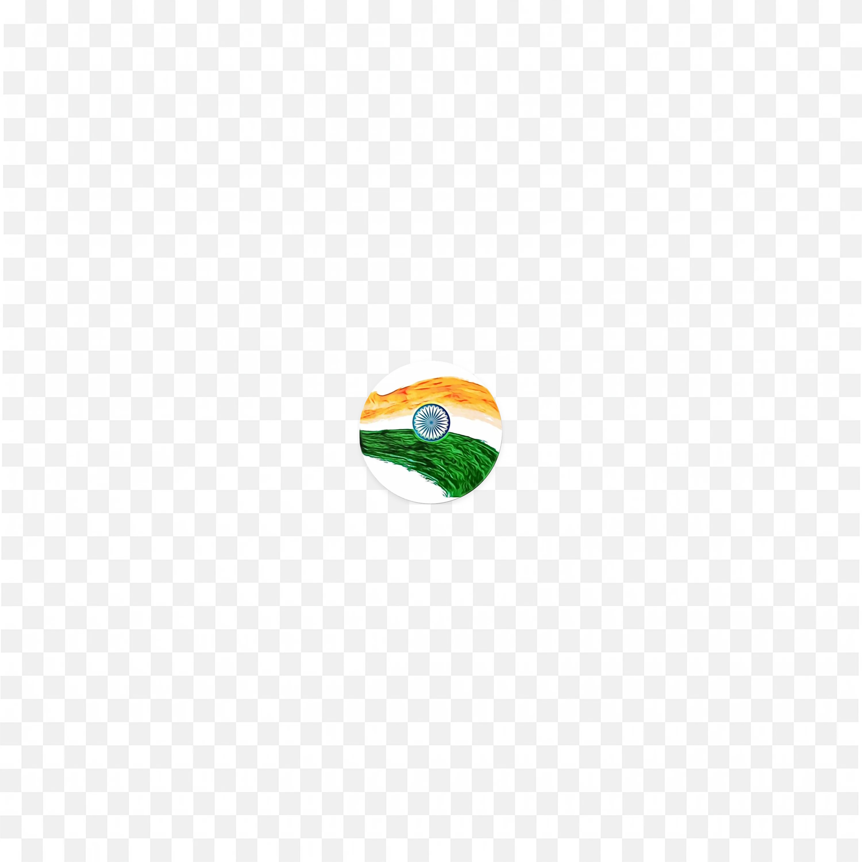 Round Artistic Indian Flag with Brush Stroke Tricolor Design