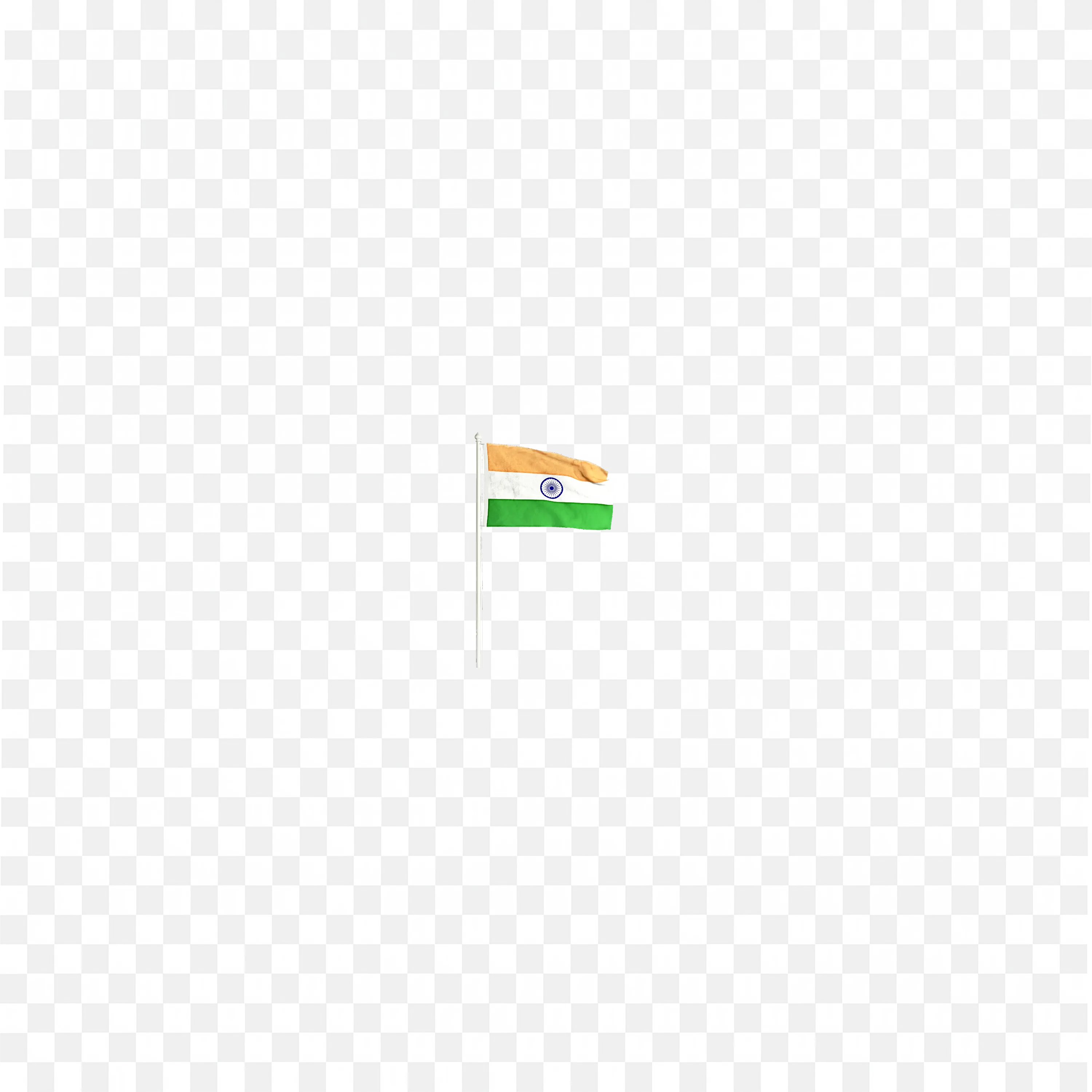 Rustic Brush Painted Indian Flag with Ashoka Chakra PNG