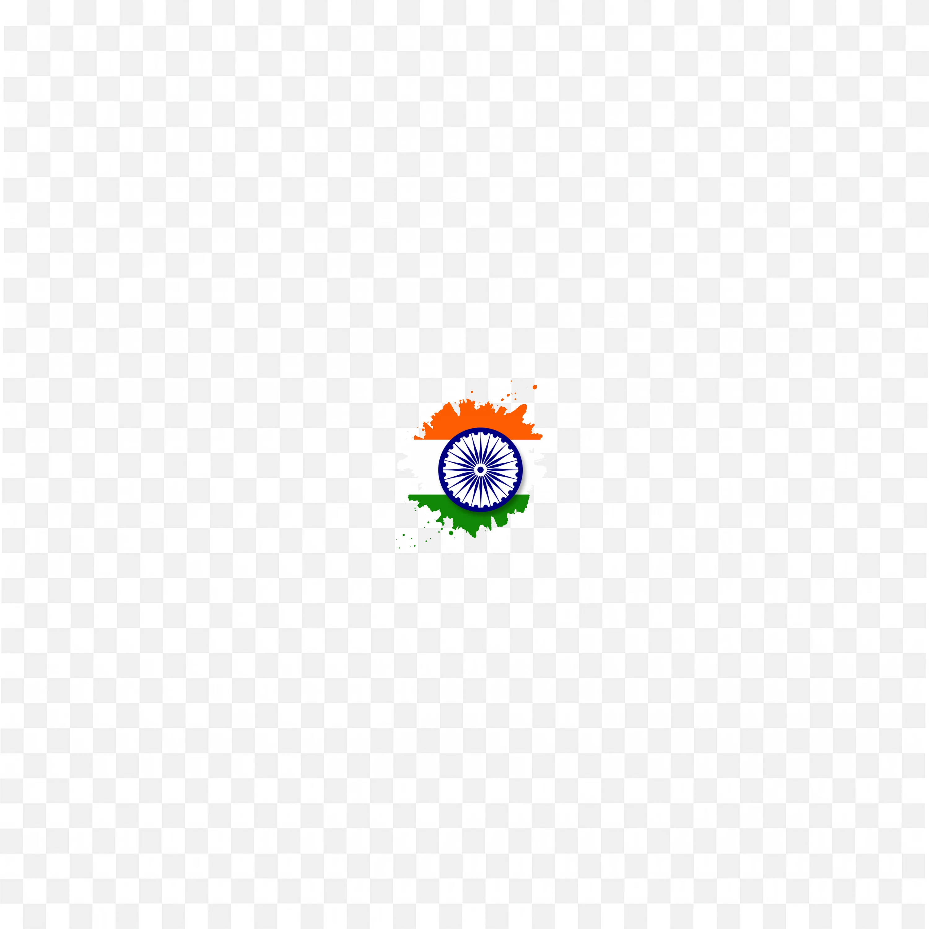 Simple Rectangular Indian Flag with Ashoka Chakra in Center PNG