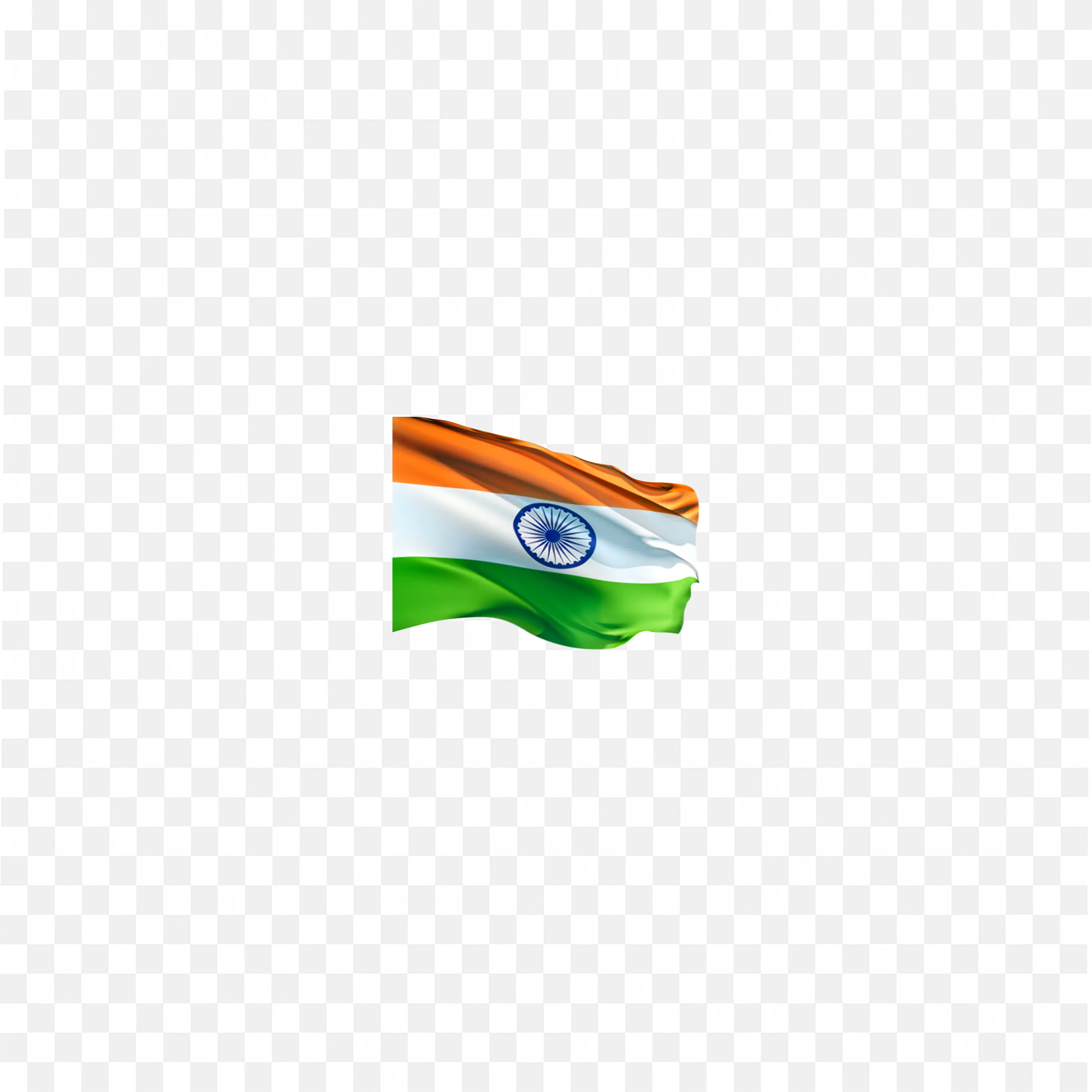 Waving Indian Flag in 3D Realistic Style with Ashoka Chakra
