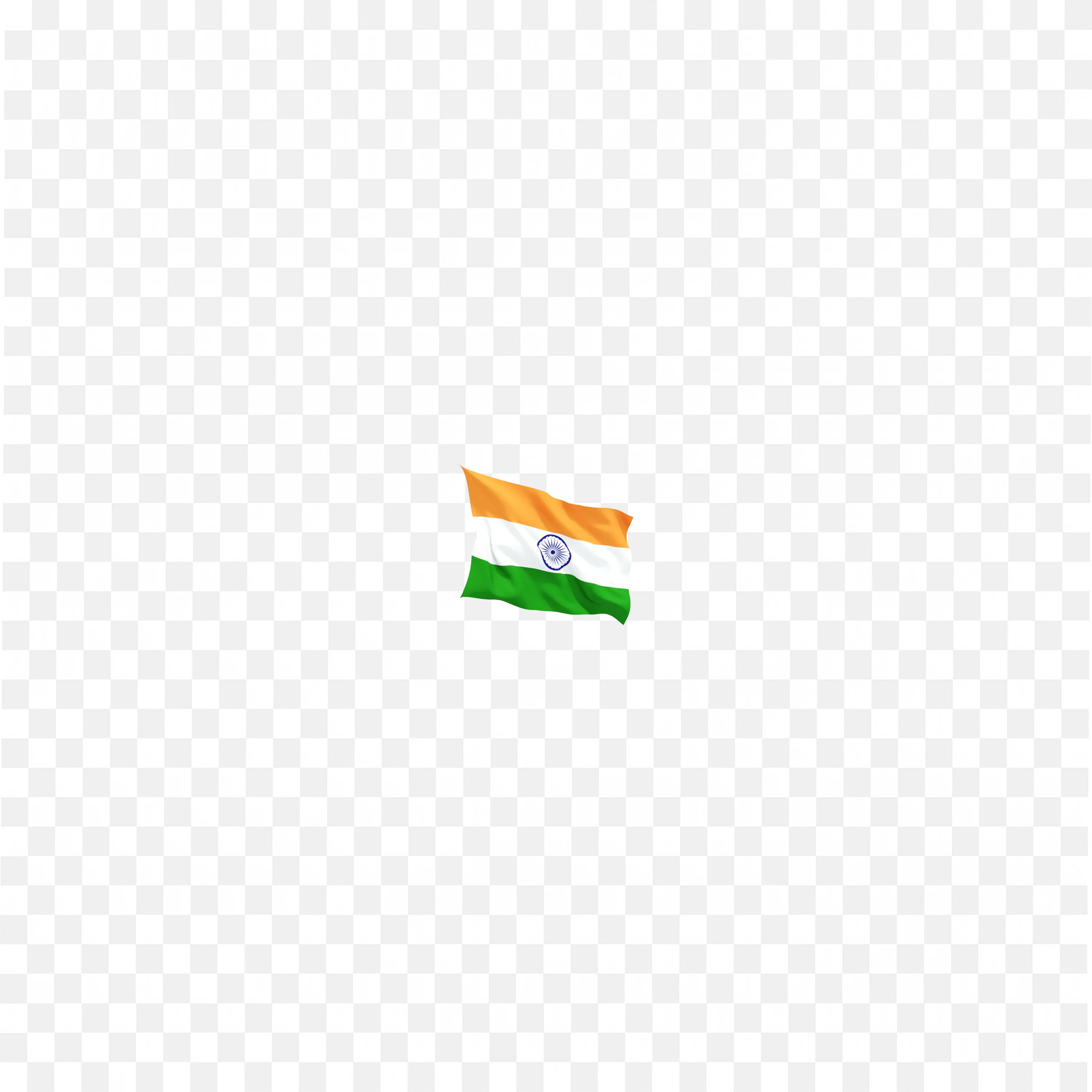 Waving Indian National Flag with Fabric Ripples Illustration PNG
