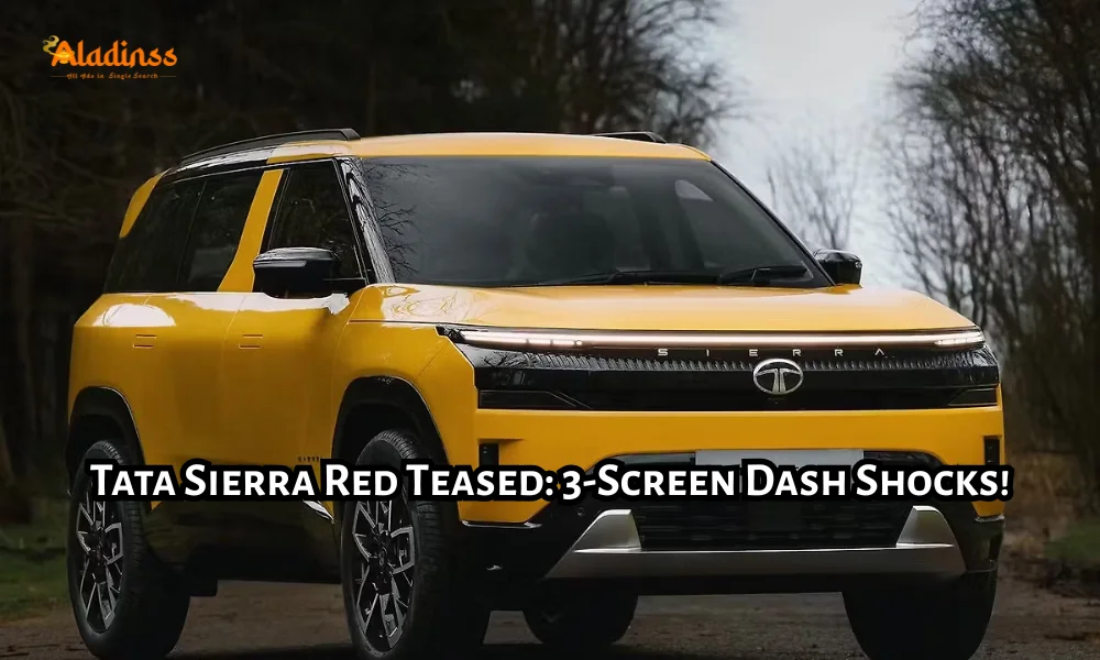 Tata Sierra Red Colour Teased with Futuristic Three-Screen Dashboard