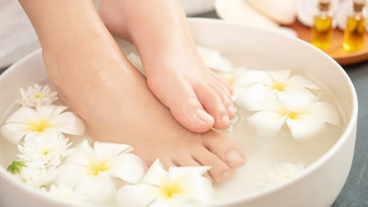 soak feet for exfoliation